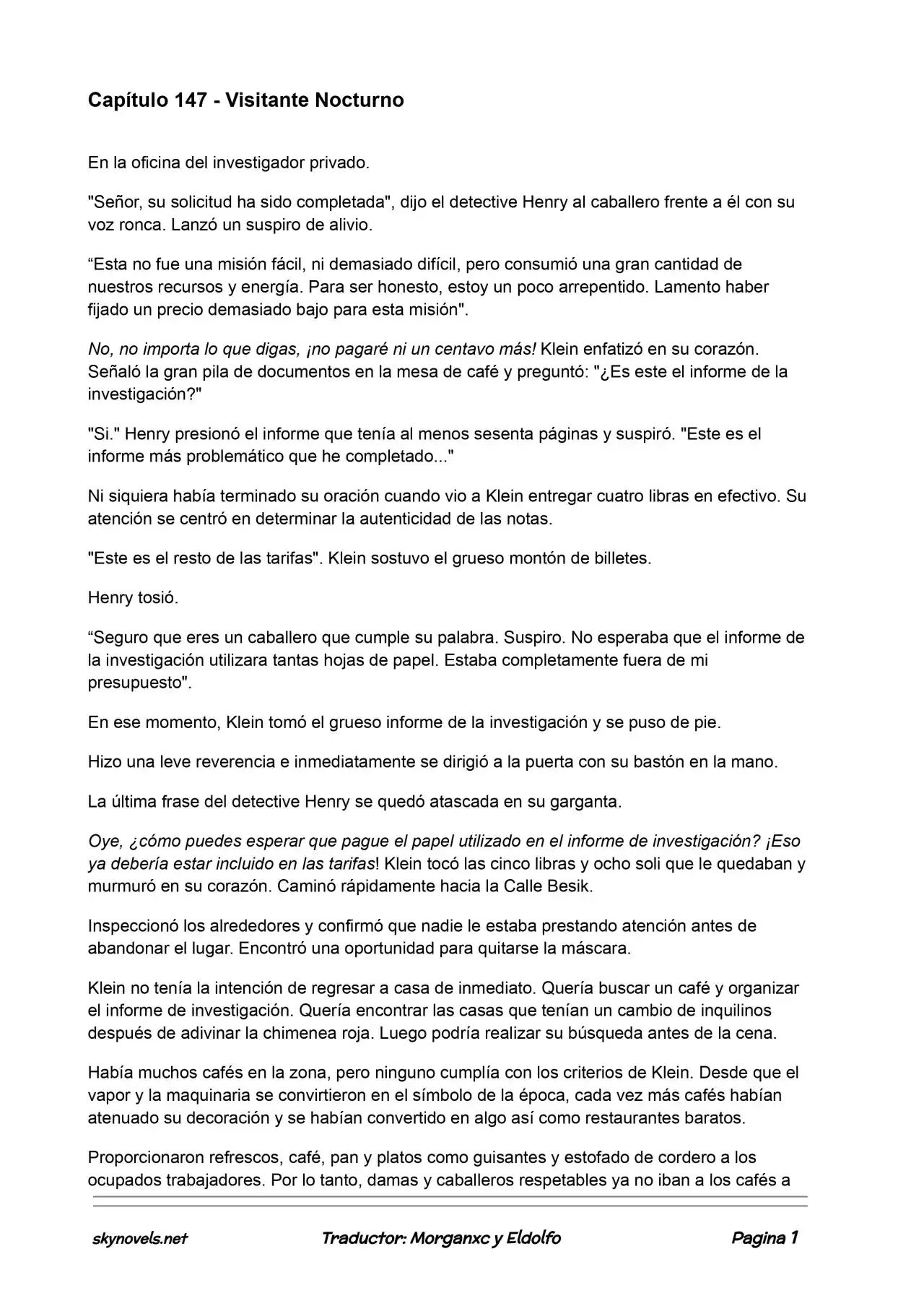 Lord Of The Mysteries (Novela) - Capítulo 147 - Página 1 - LectorTMOo