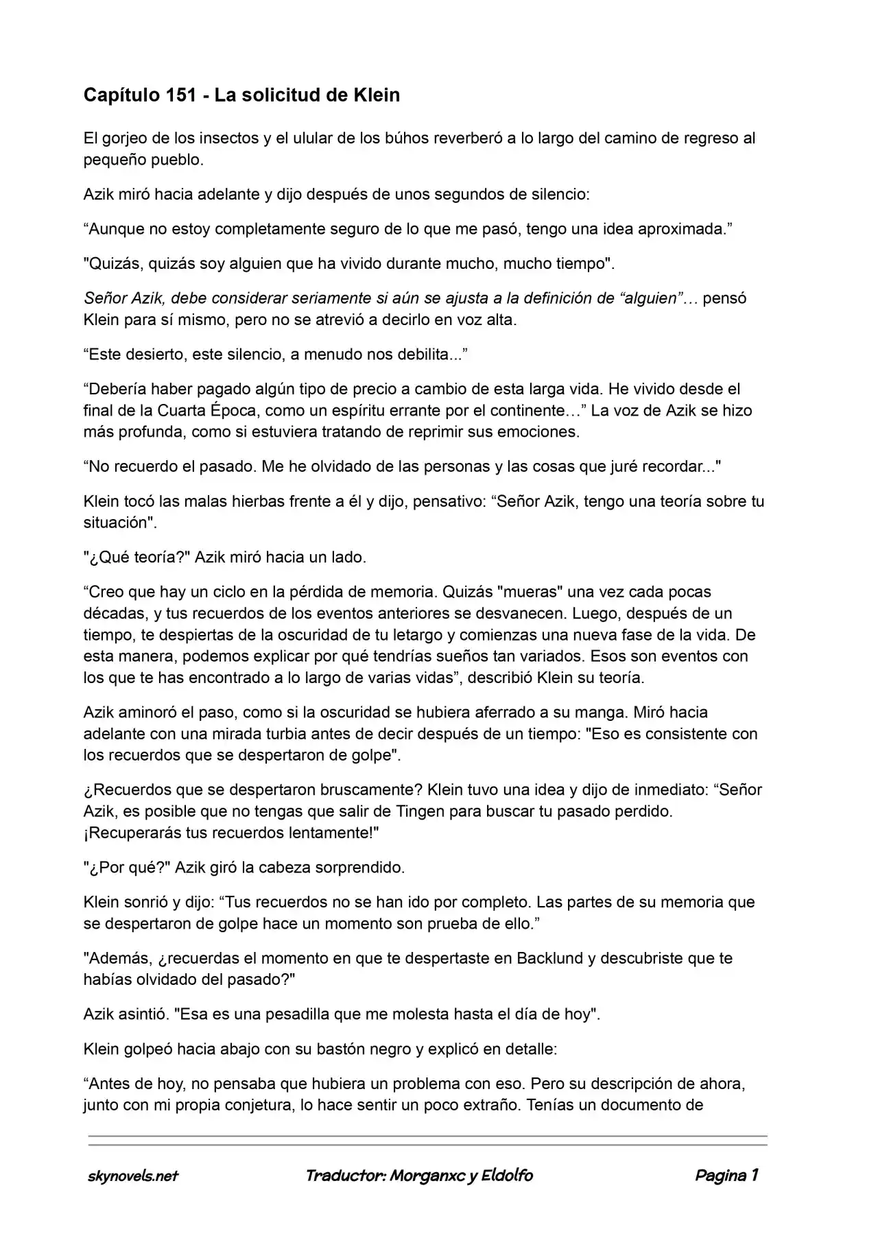 Lord Of The Mysteries (Novela) - Capítulo 151 - Página 1 - LectorTMOo