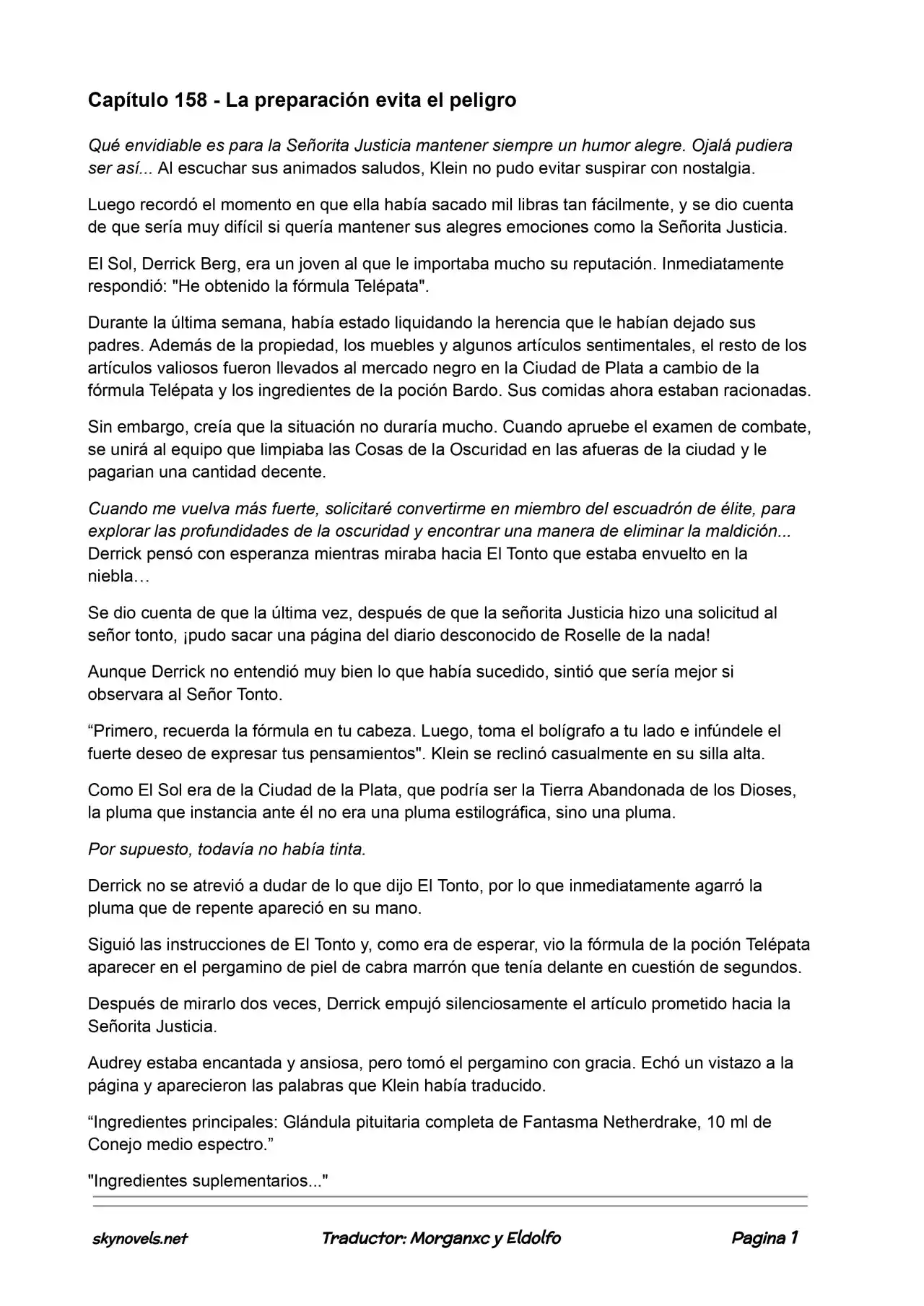 Lord Of The Mysteries (Novela) - Capítulo 158 - Página 1 - LectorTMOo