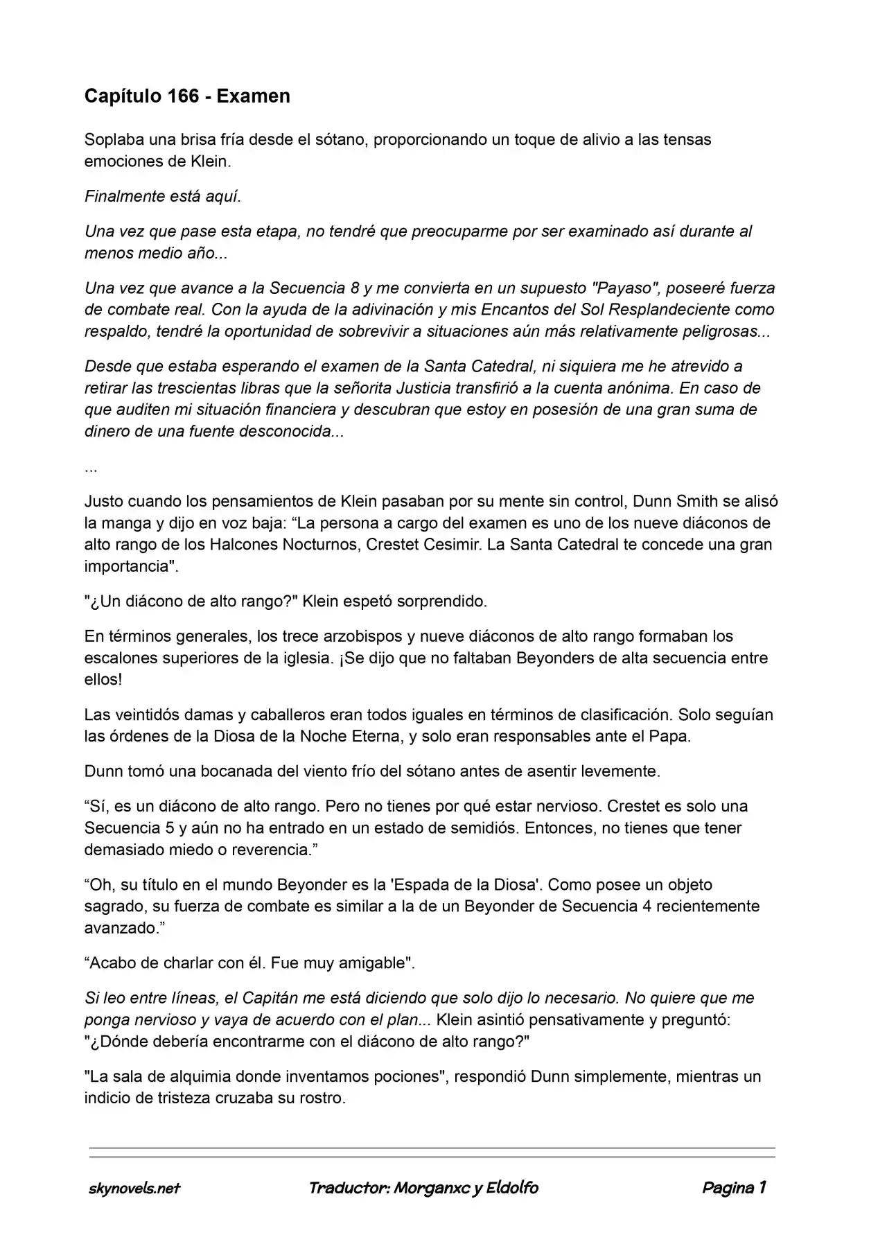 Lord Of The Mysteries (Novela) - Capítulo 166 - Página 1 - LectorTMOo