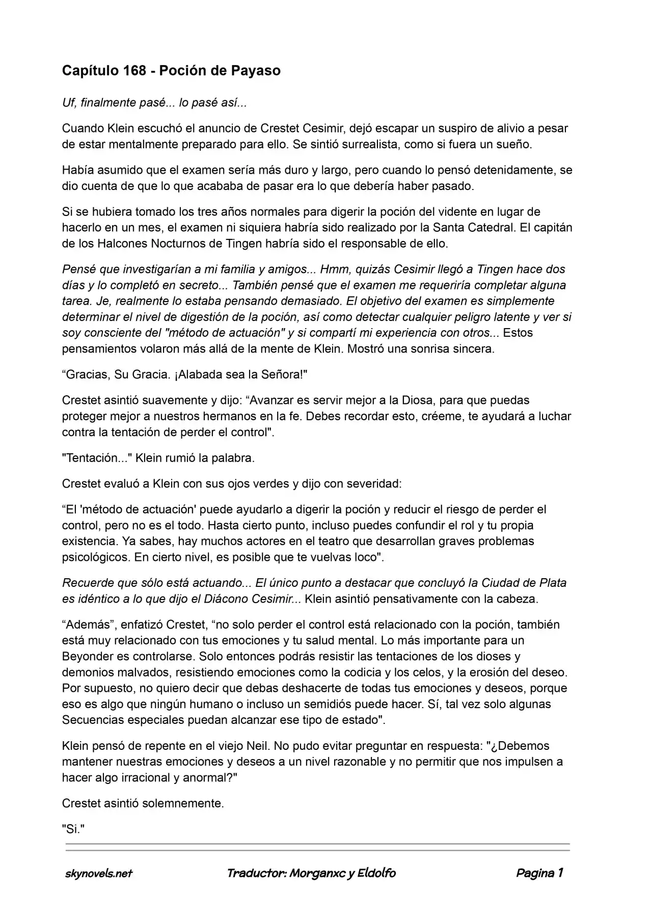 Lord Of The Mysteries (Novela) - Capítulo 168 - Página 1 - LectorTMOo