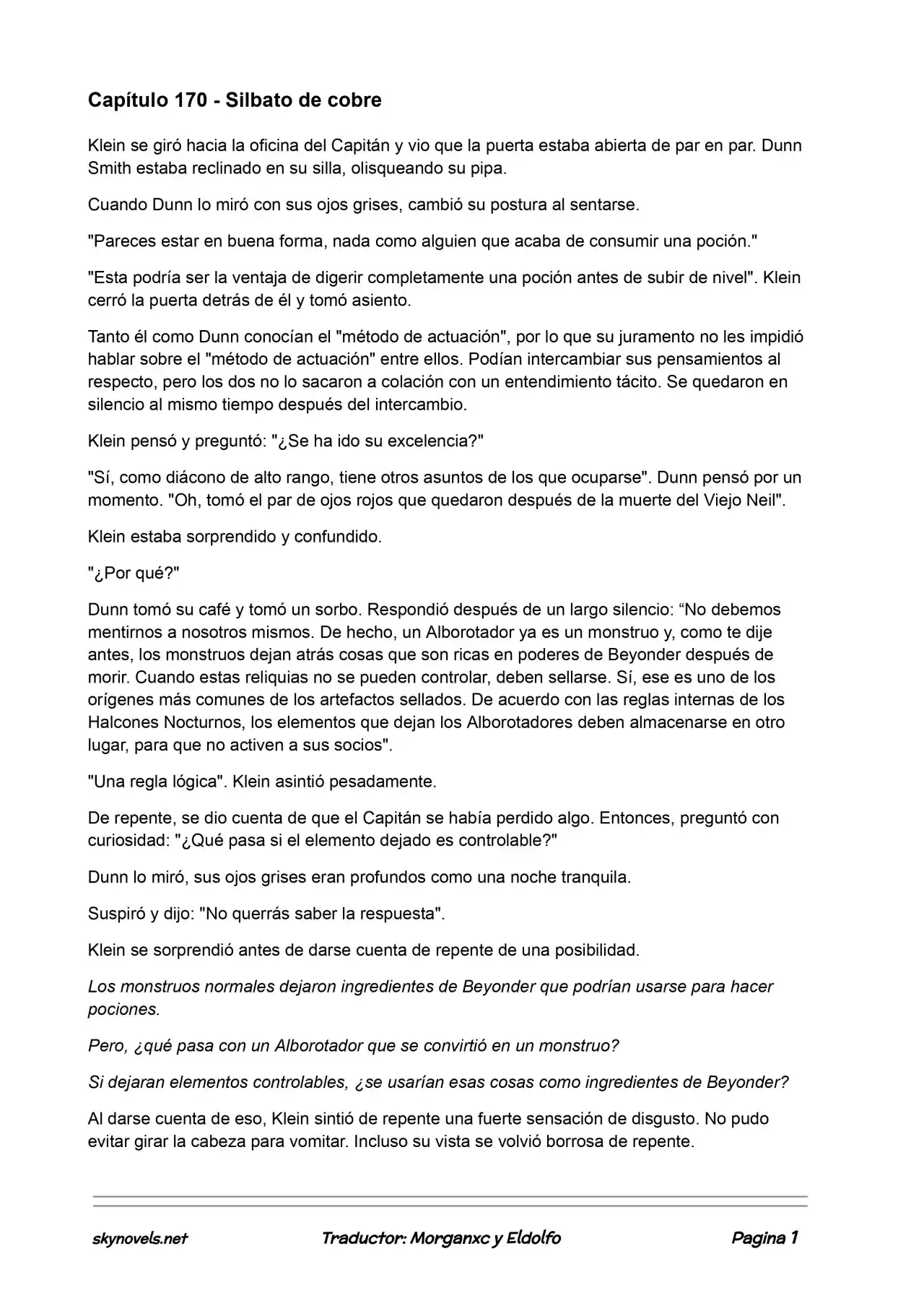 Lord Of The Mysteries (Novela) - Capítulo 170 - Página 1 - LectorTMOo