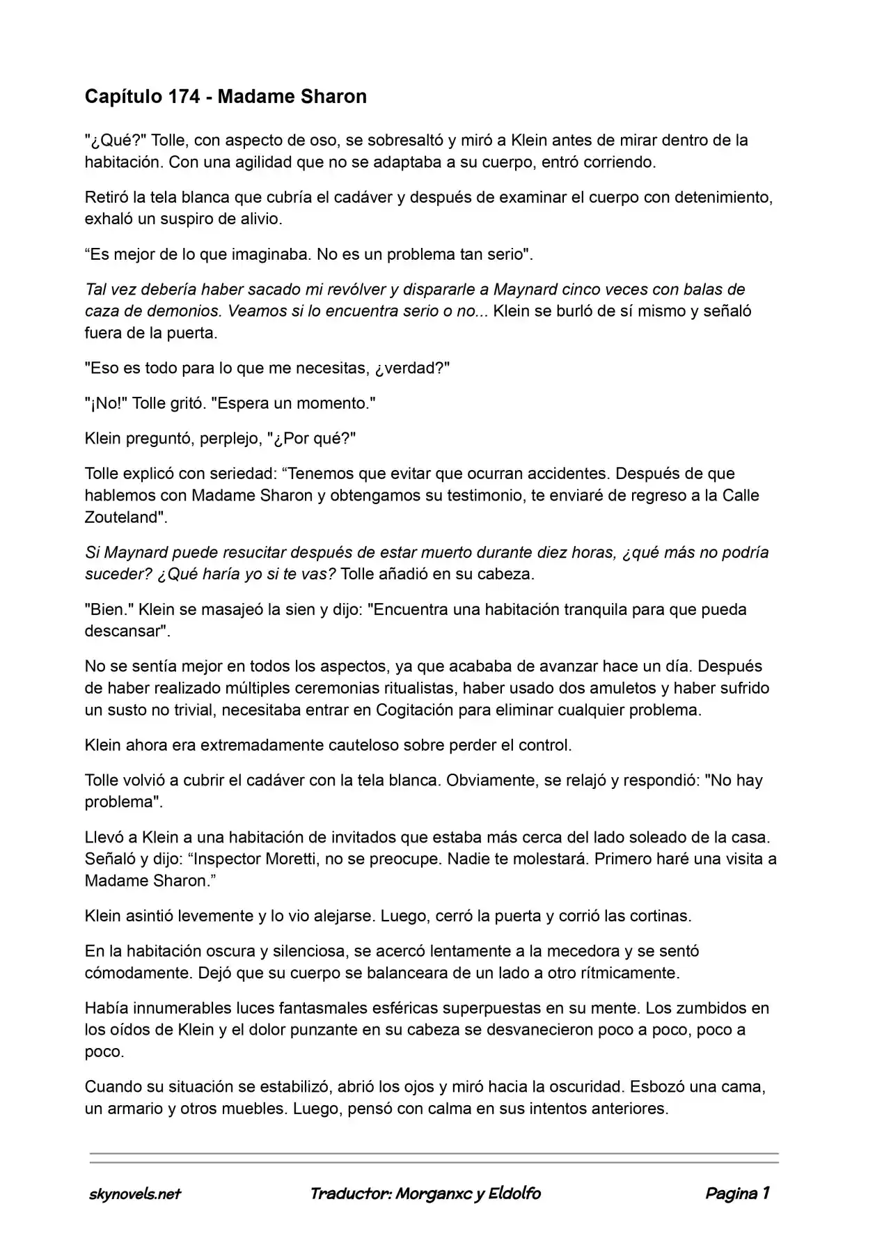 Lord Of The Mysteries (Novela) - Capítulo 174 - Página 1 - LectorTMOo