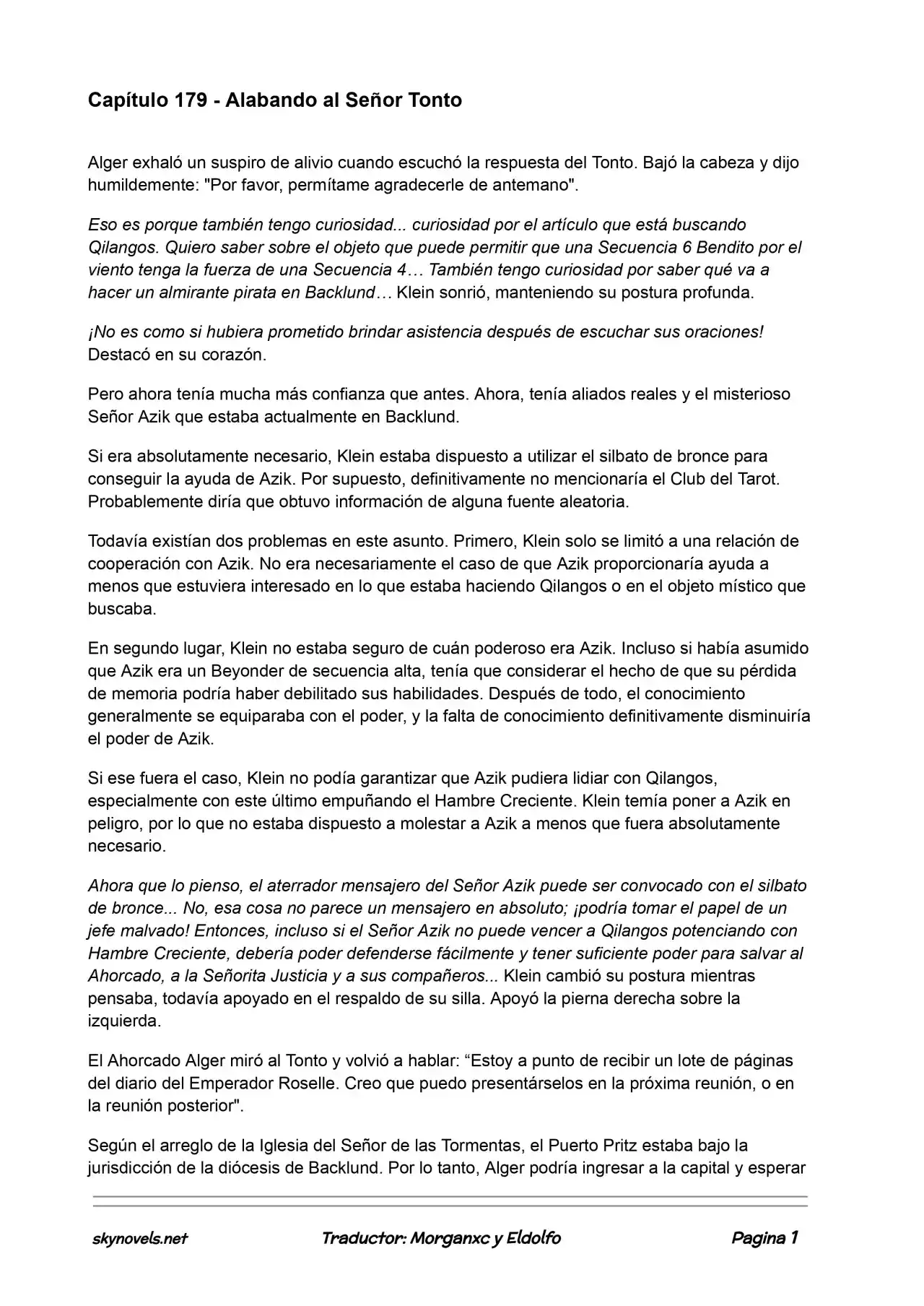 Lord Of The Mysteries (Novela) - Capítulo 179 - Página 1 - LectorTMOo