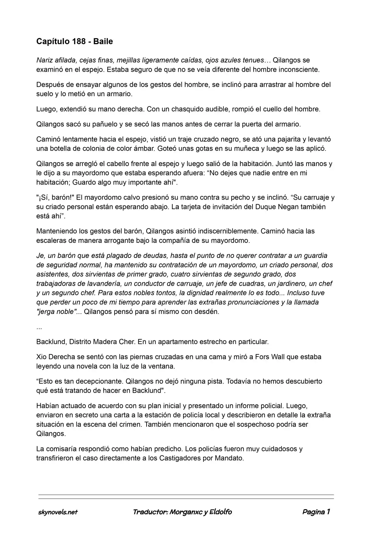 Lord Of The Mysteries (Novela) - Capítulo 188 - Página 1 - LectorTMOo