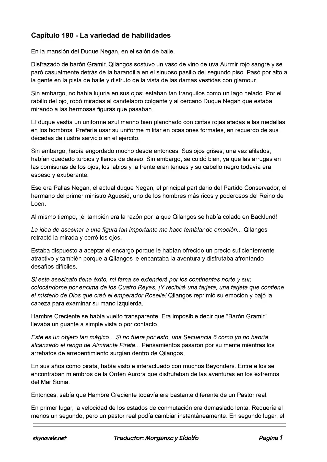 Lord Of The Mysteries (Novela) - Capítulo 190 - Página 1 - LectorTMOo
