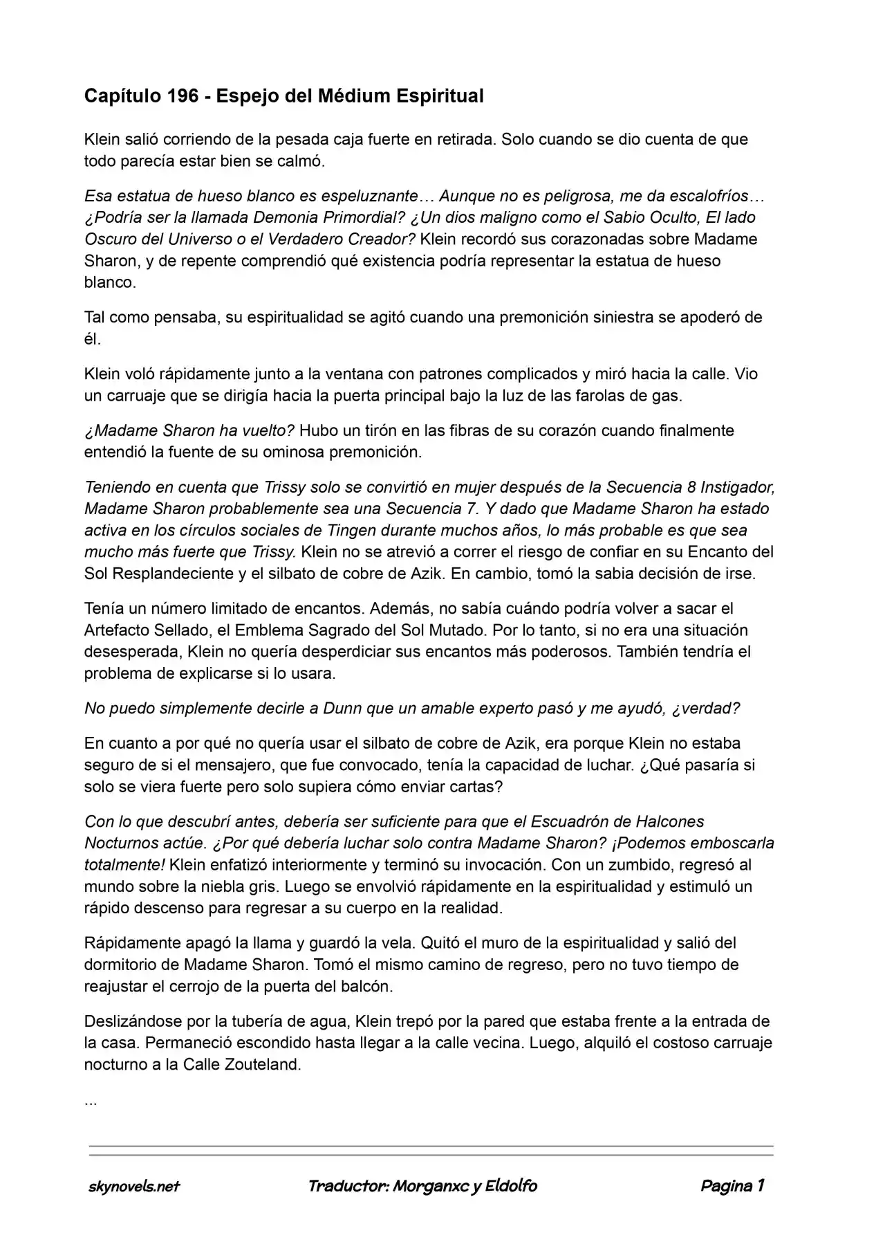 Lord Of The Mysteries (Novela) - Capítulo 196 - Página 1 - LectorTMOo