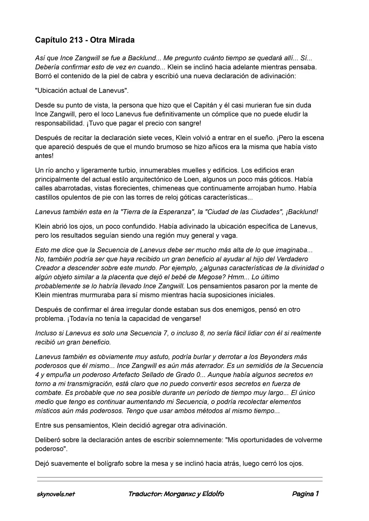Lord Of The Mysteries (Novela) - Capítulo 213 - Página 1 - LectorTMOo