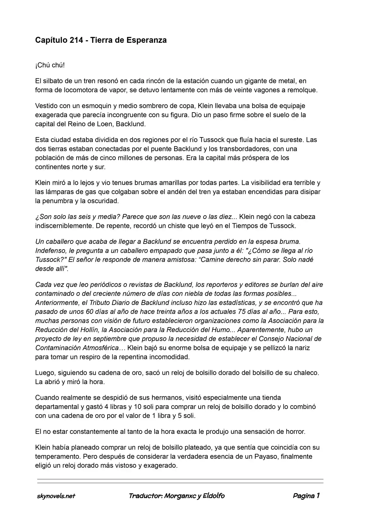 Lord Of The Mysteries (Novela) - Capítulo 214 - Página 1 - LectorTMOo