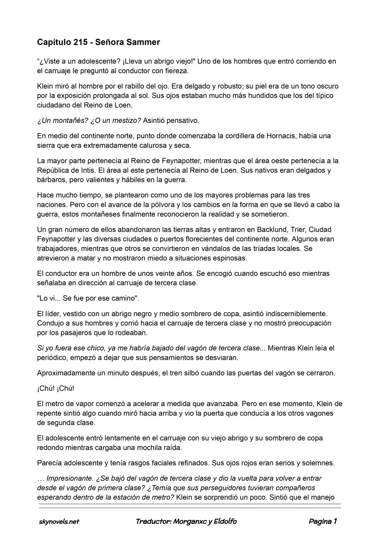 Lord Of The Mysteries (Novela) - Capítulo 215 - Página 1 - LectorTMOo