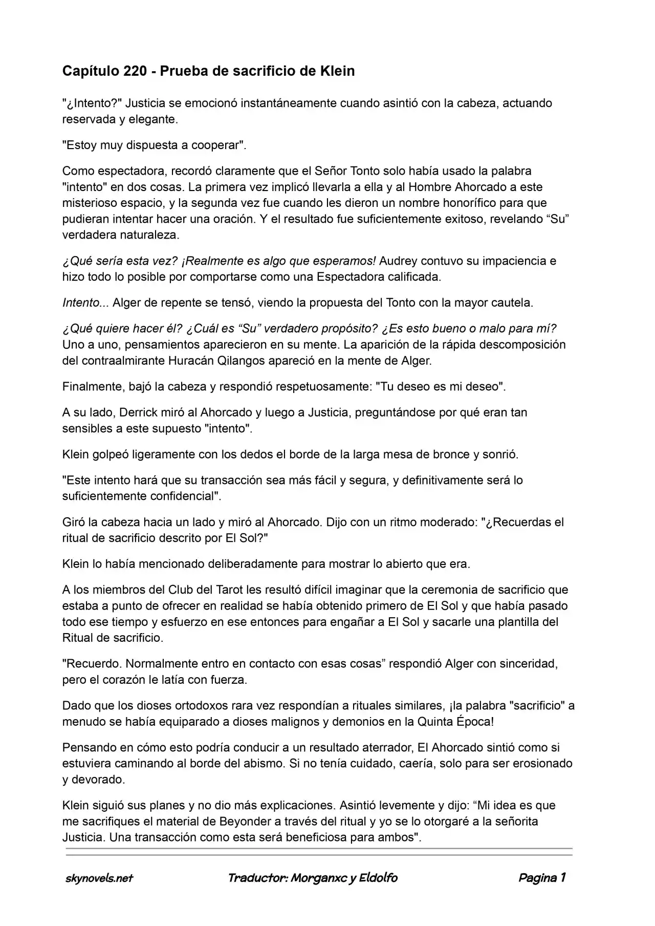 Lord Of The Mysteries (Novela) - Capítulo 220 - Página 1 - LectorTMOo