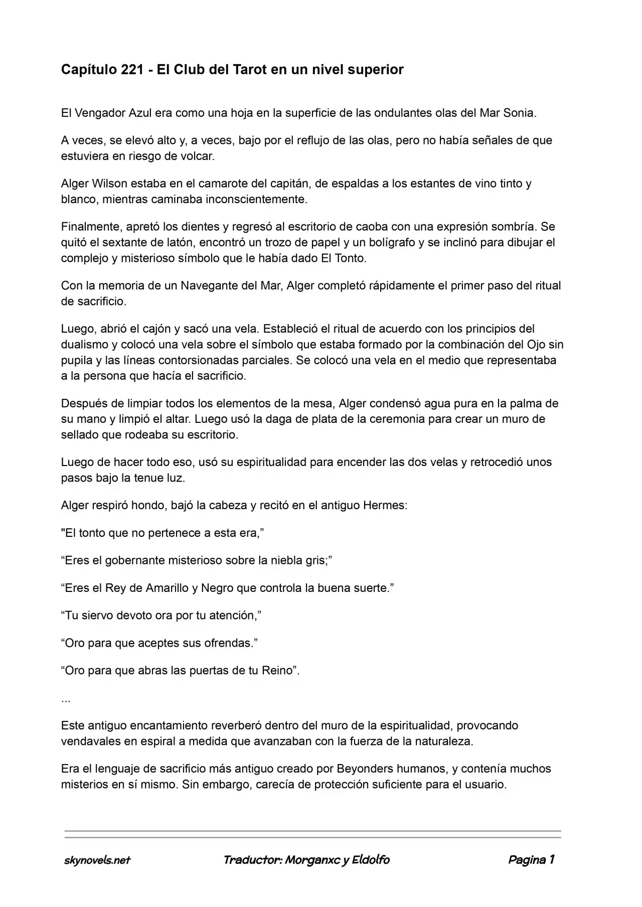 Lord Of The Mysteries (Novela) - Capítulo 221 - Página 1 - LectorTMOo