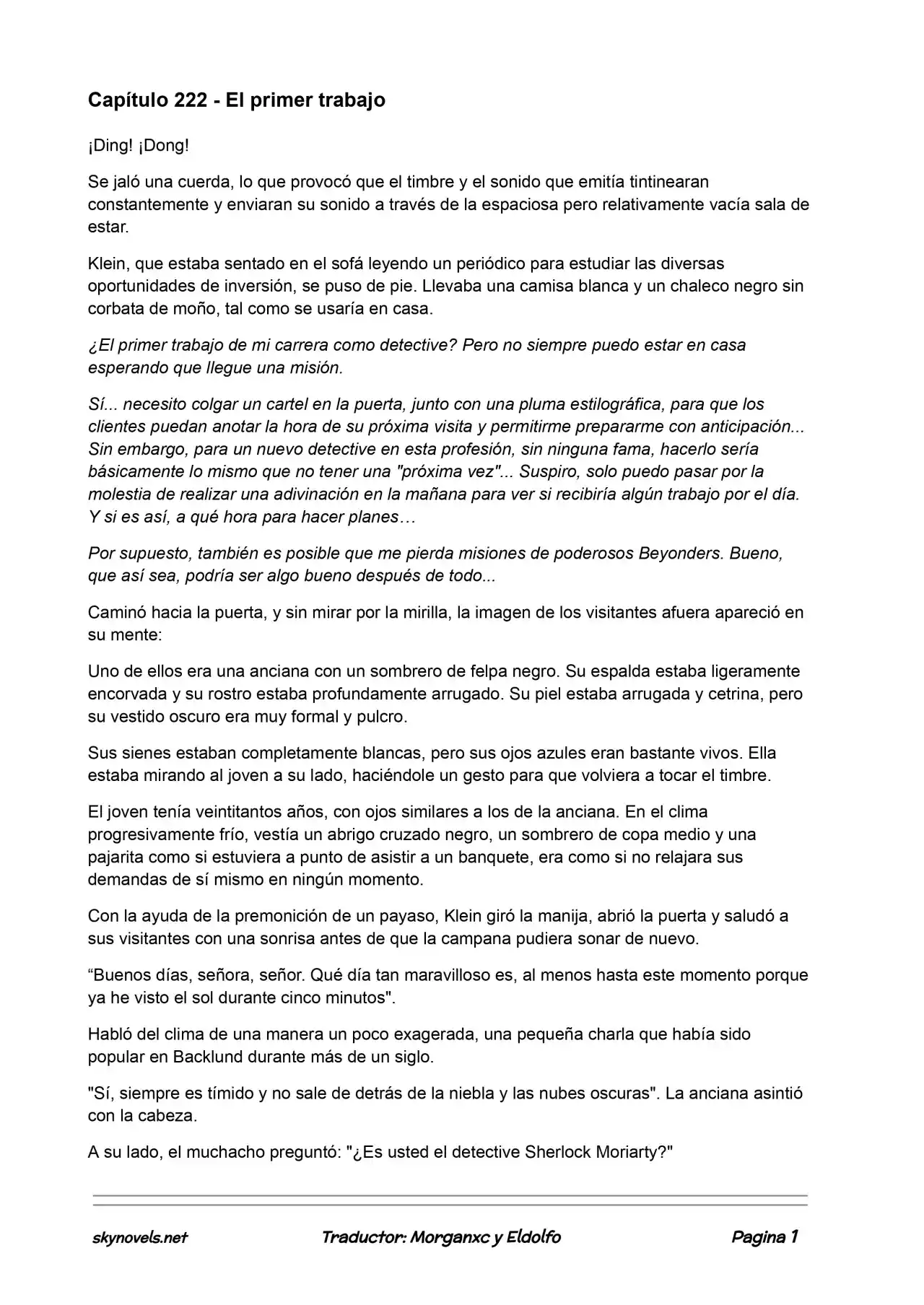 Lord Of The Mysteries (Novela) - Capítulo 222 - Página 1 - LectorTMOo