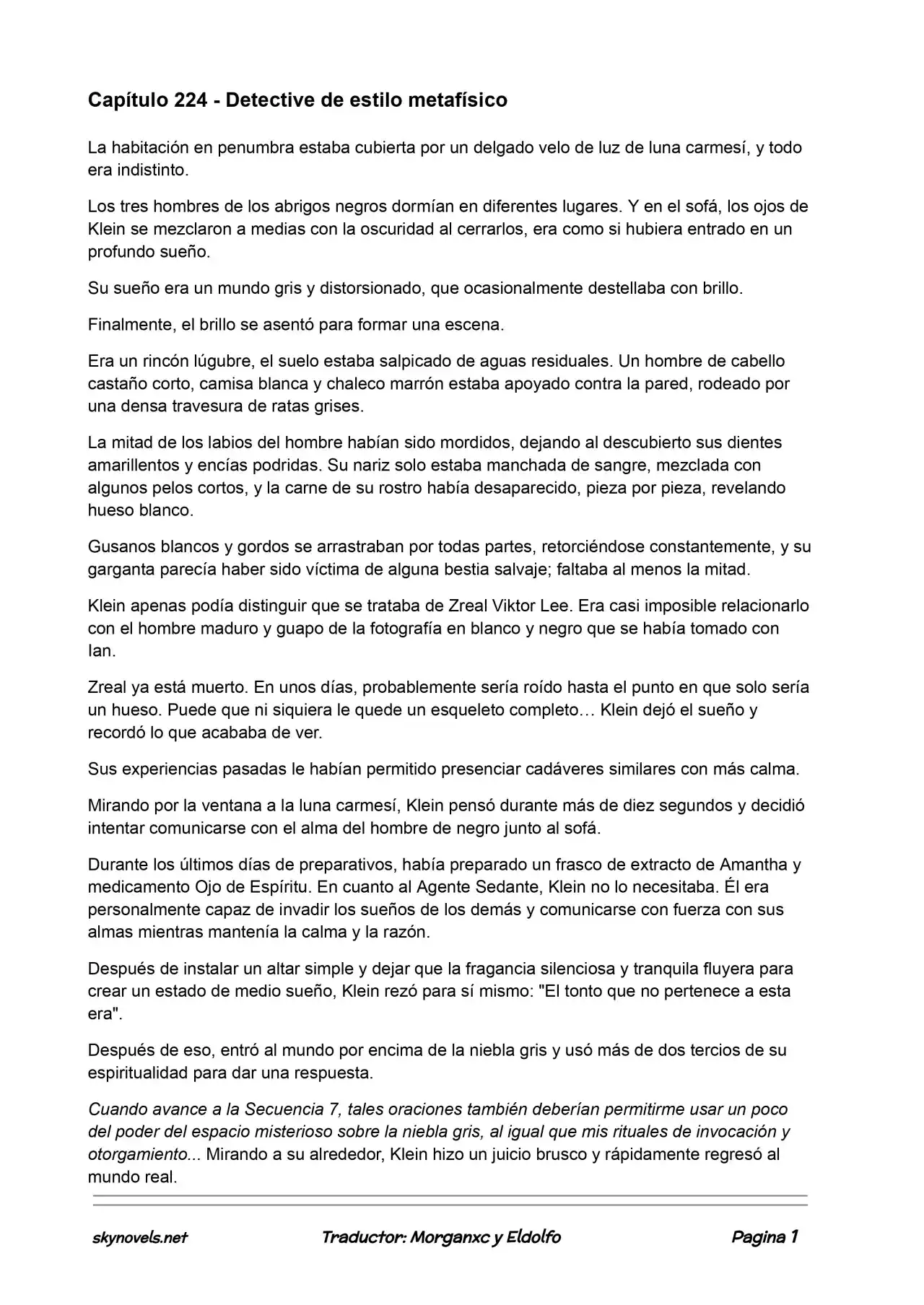 Lord Of The Mysteries (Novela) - Capítulo 224 - Página 1 - LectorTMOo