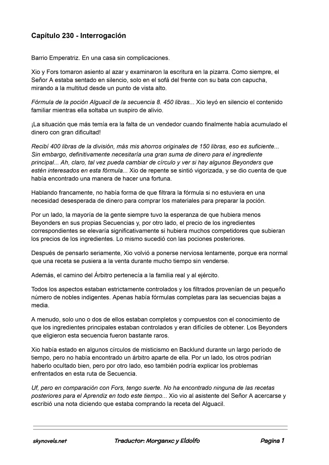 Lord Of The Mysteries (Novela) - Capítulo 230 - Página 1 - LectorTMOo