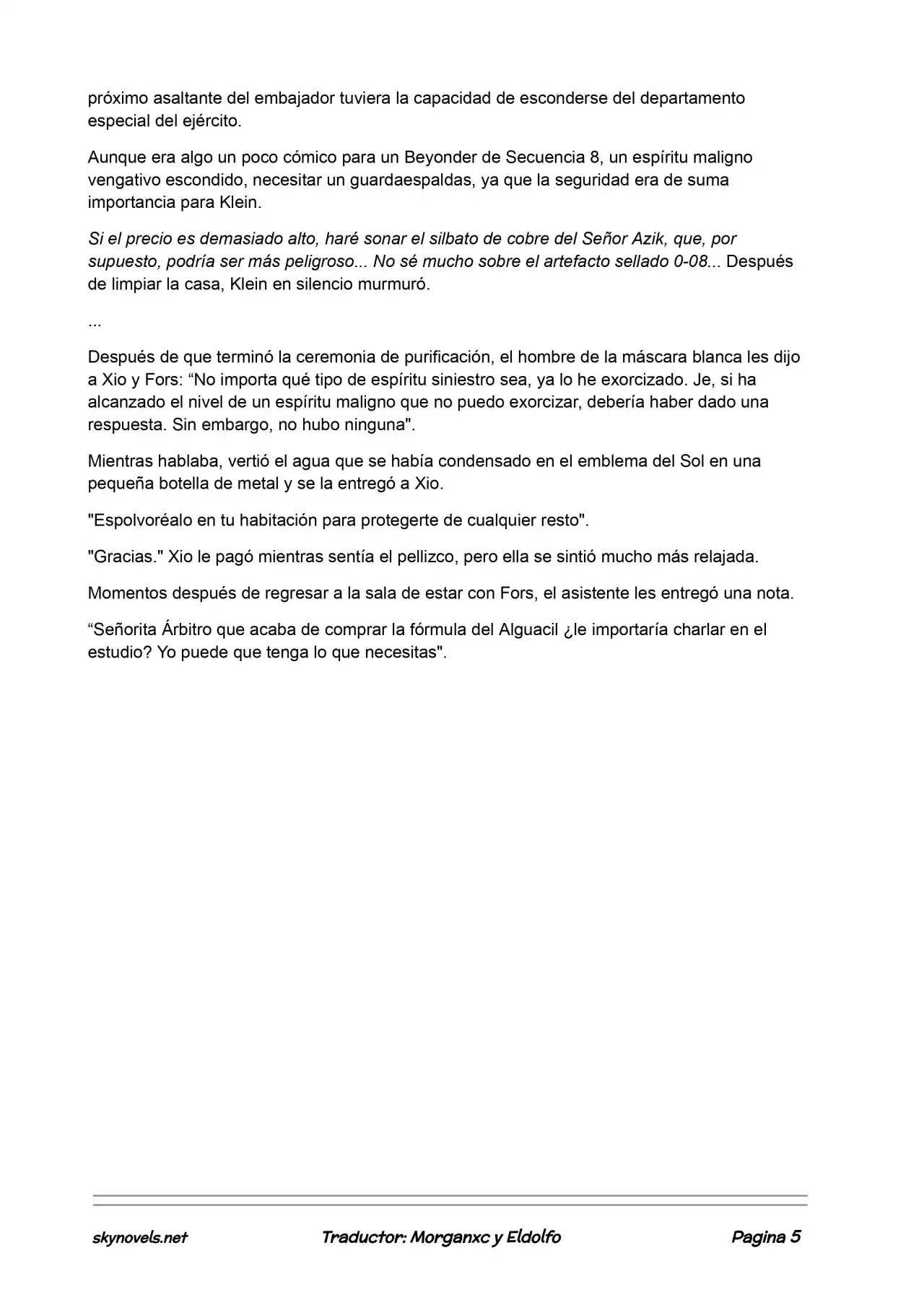 Lord Of The Mysteries (Novela) - Capítulo 231 - Página 5 - LectorTMOo