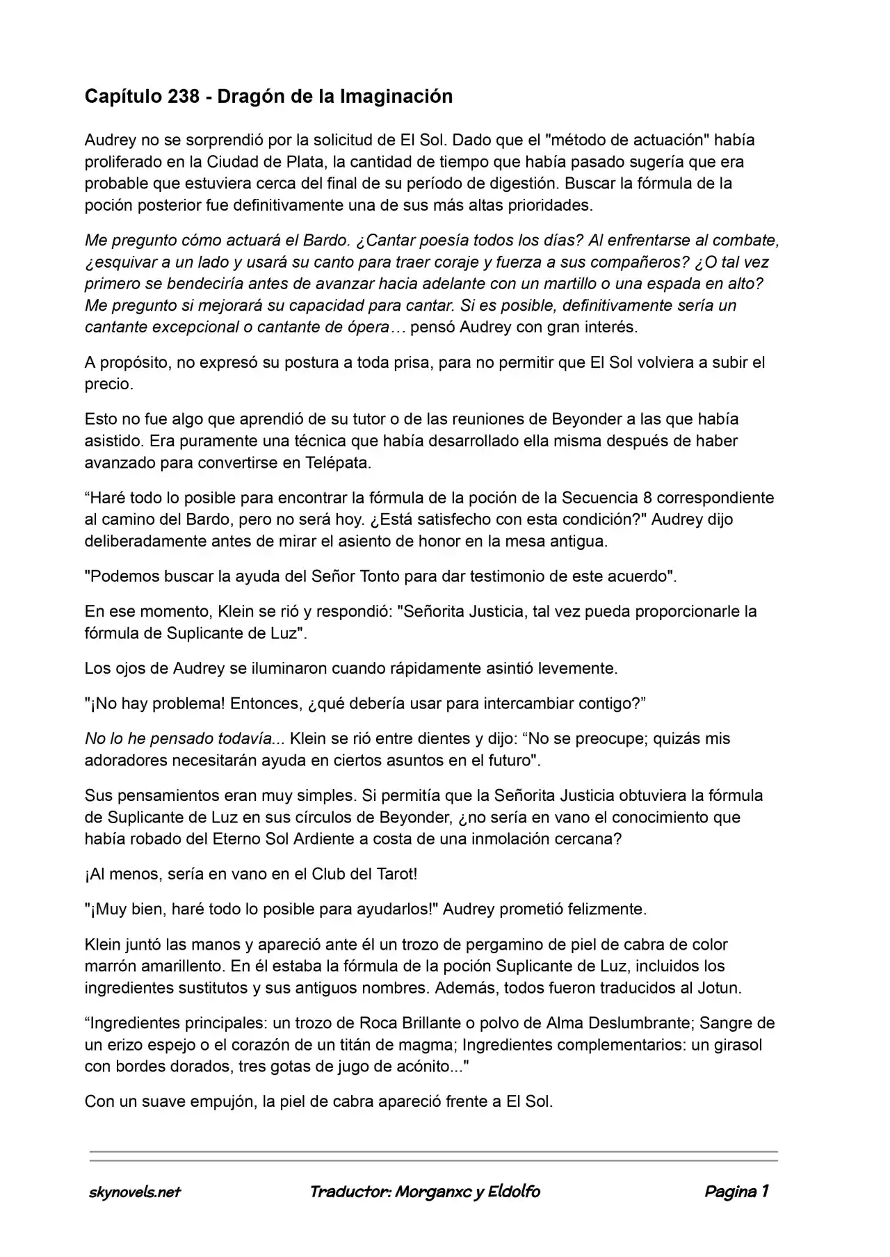 Lord Of The Mysteries (Novela) - Capítulo 238 - Página 1 - LectorTMOo