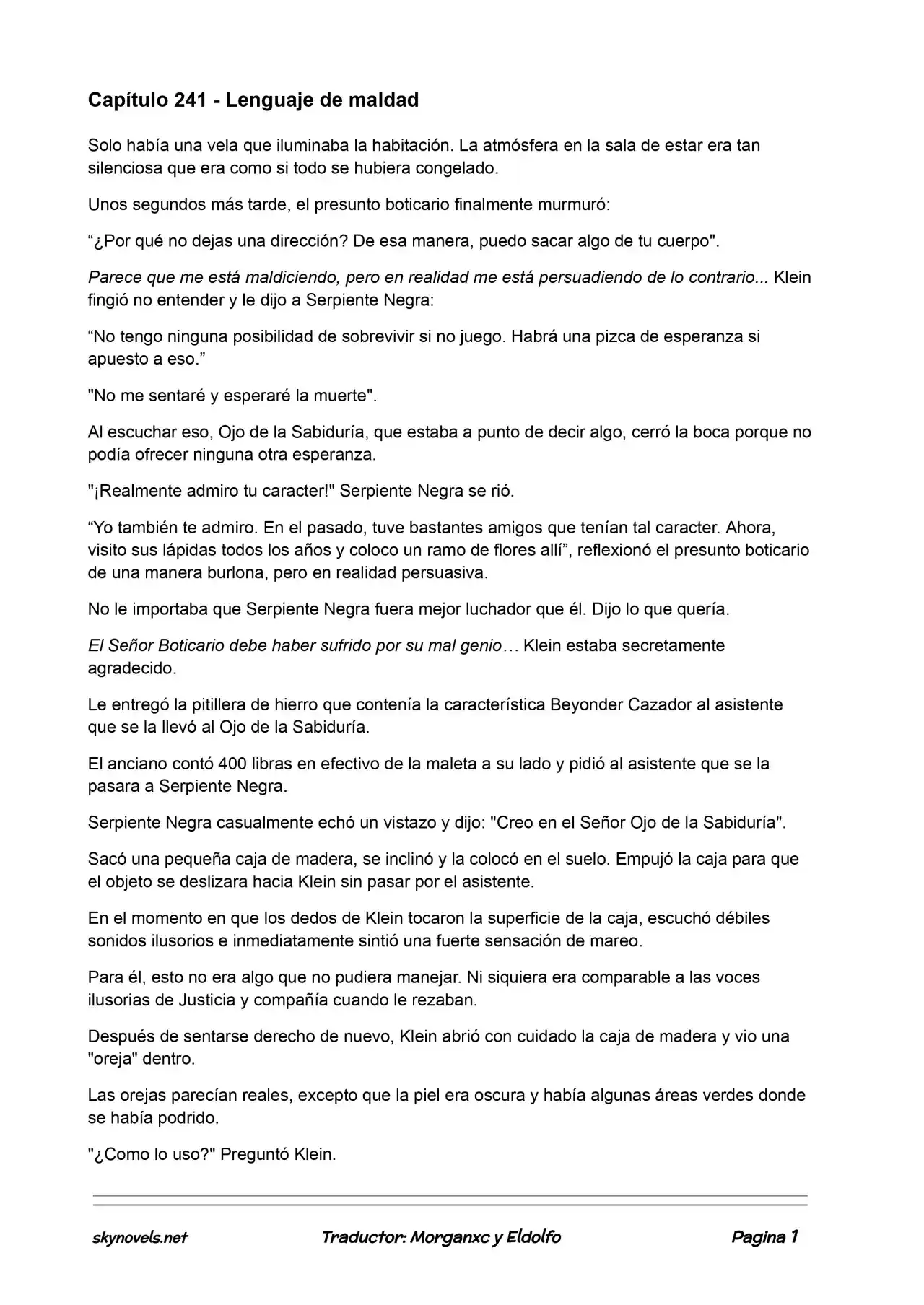 Lord Of The Mysteries (Novela) - Capítulo 241 - Página 1 - LectorTMOo