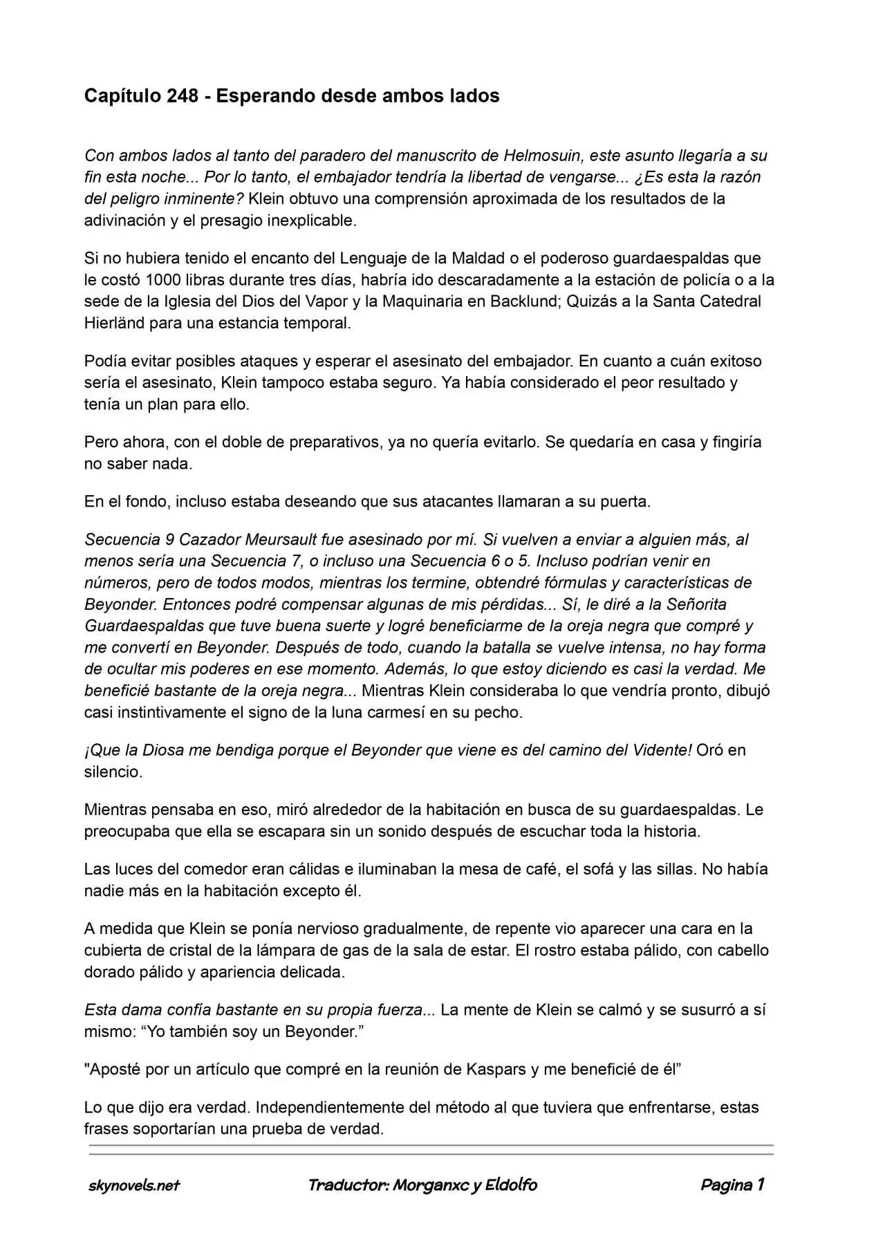 Lord Of The Mysteries (Novela) - Capítulo 248 - Página 1 - LectorTMOo