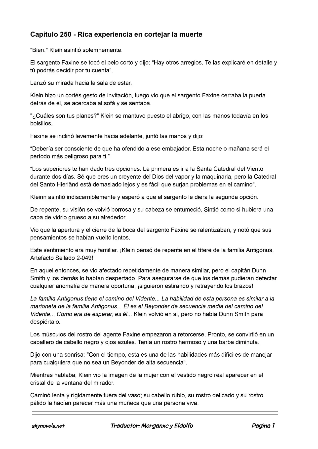 Lord Of The Mysteries (Novela) - Capítulo 250 - Página 1 - LectorTMOo