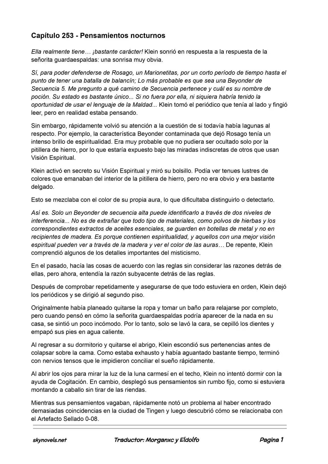 Lord Of The Mysteries (Novela) - Capítulo 253 - Página 1 - LectorTMOo