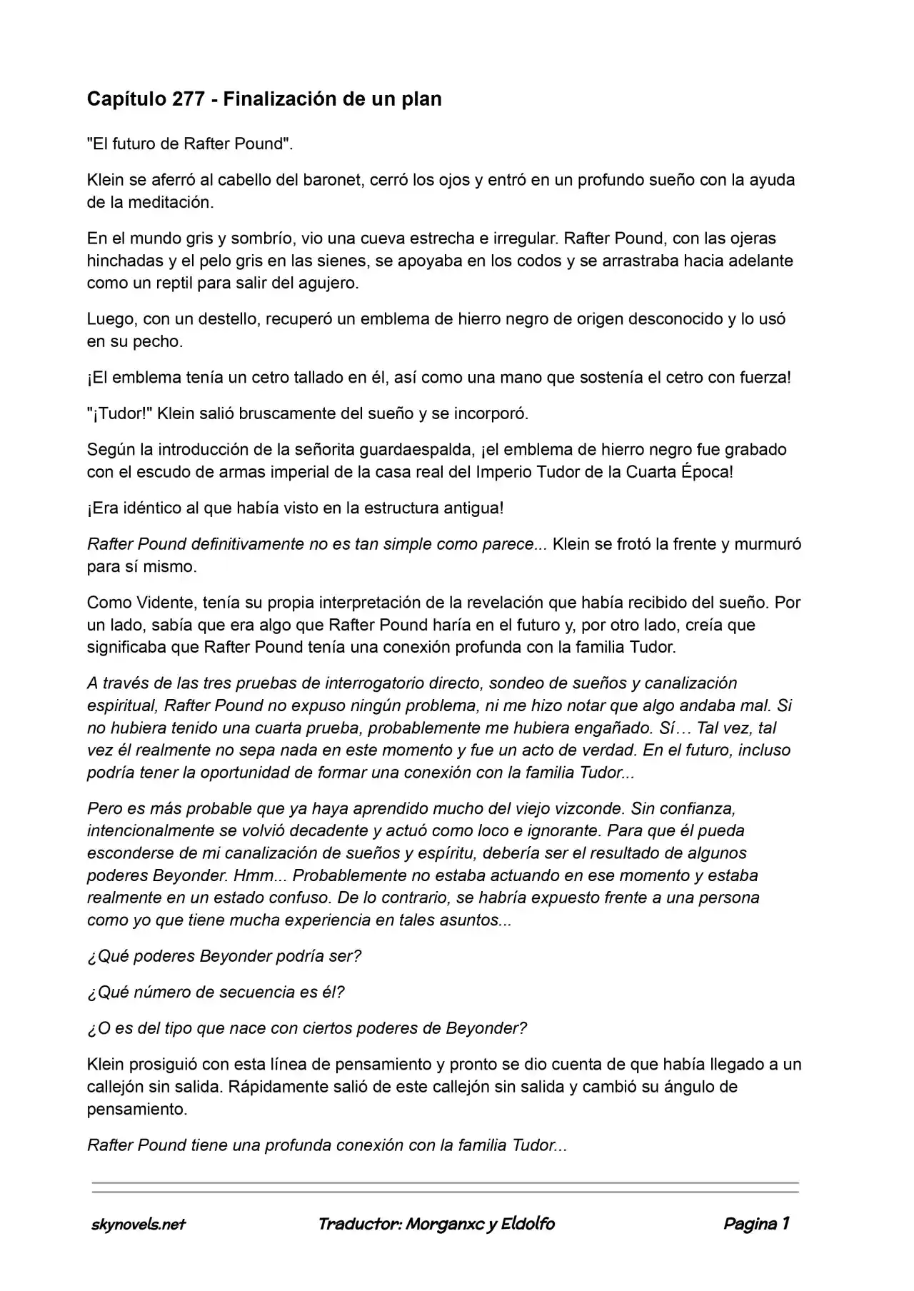 Lord Of The Mysteries (Novela) - Capítulo 277 - Página 1 - LectorTMOo