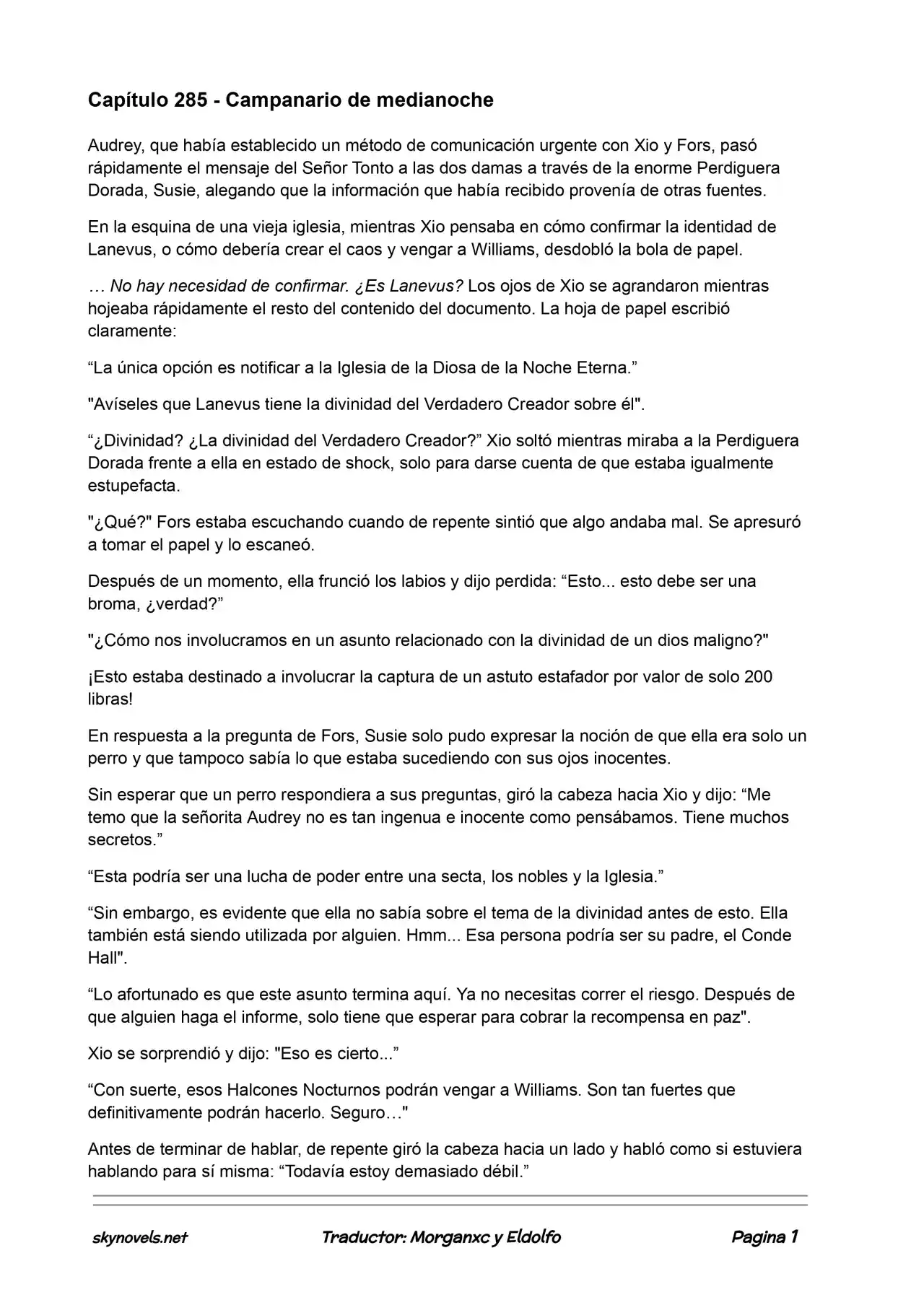 Lord Of The Mysteries (Novela) - Capítulo 285 - Página 1 - LectorTMOo