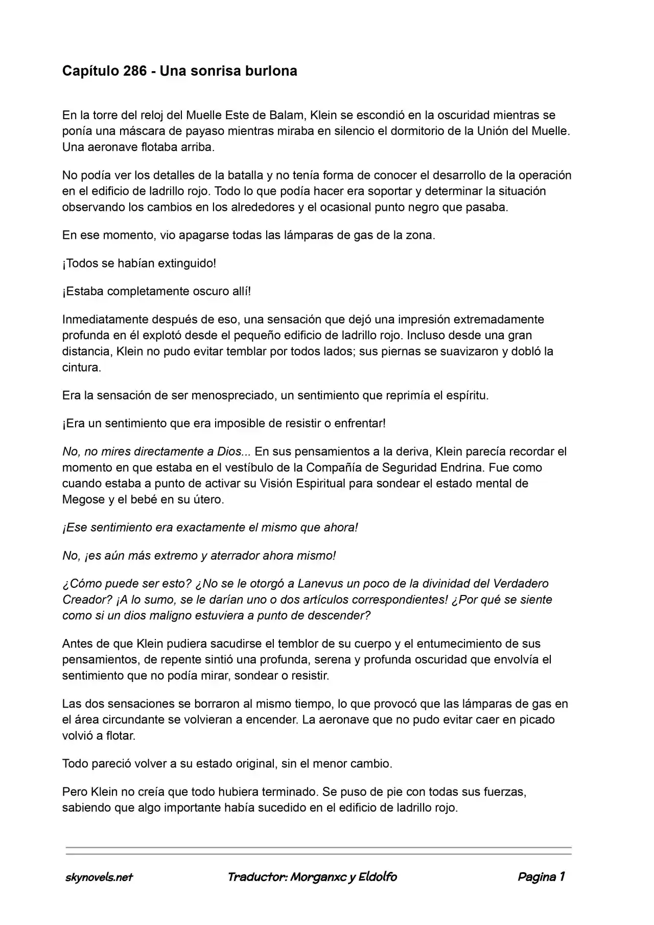 Lord Of The Mysteries (Novela) - Capítulo 286 - Página 1 - LectorTMOo