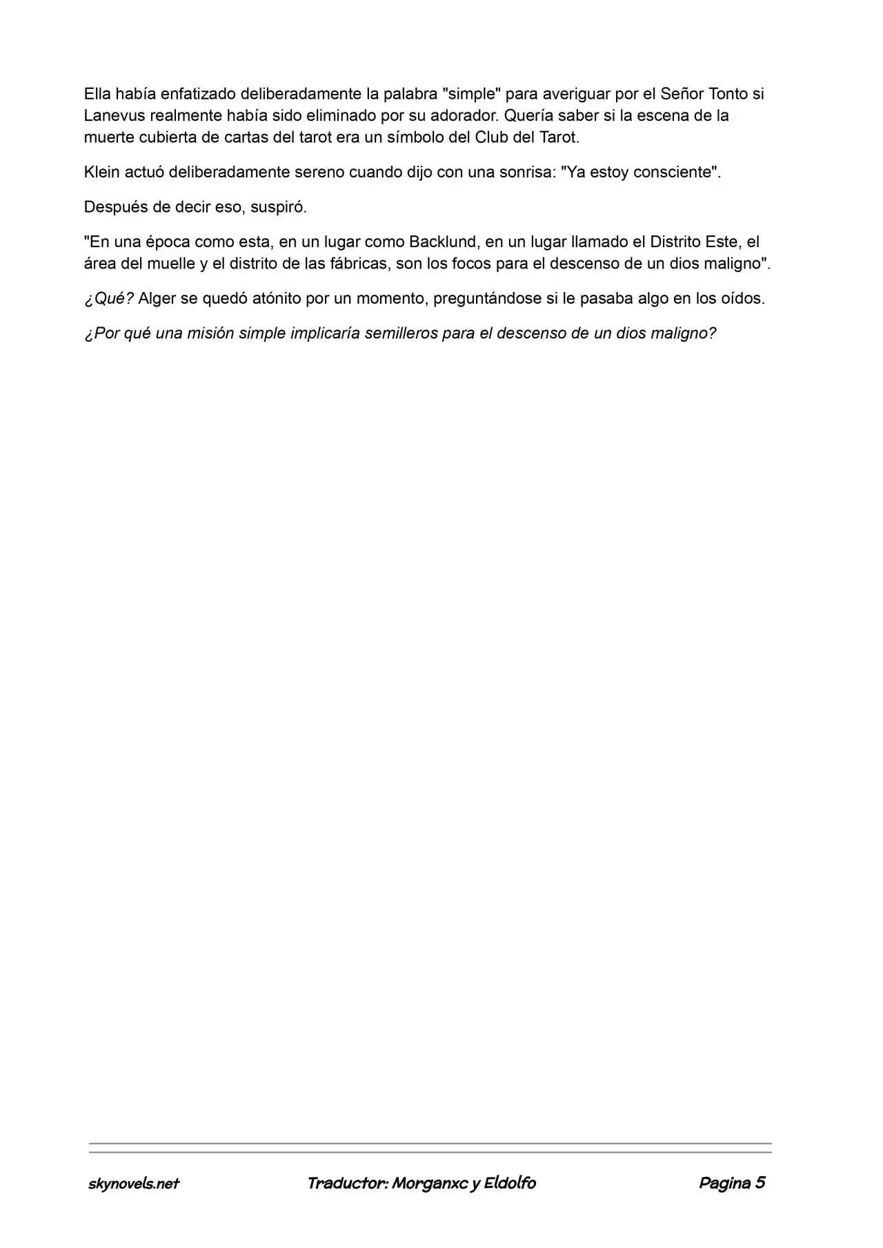 Lord Of The Mysteries (Novela) - Capítulo 289 - Página 5 - LectorTMOo