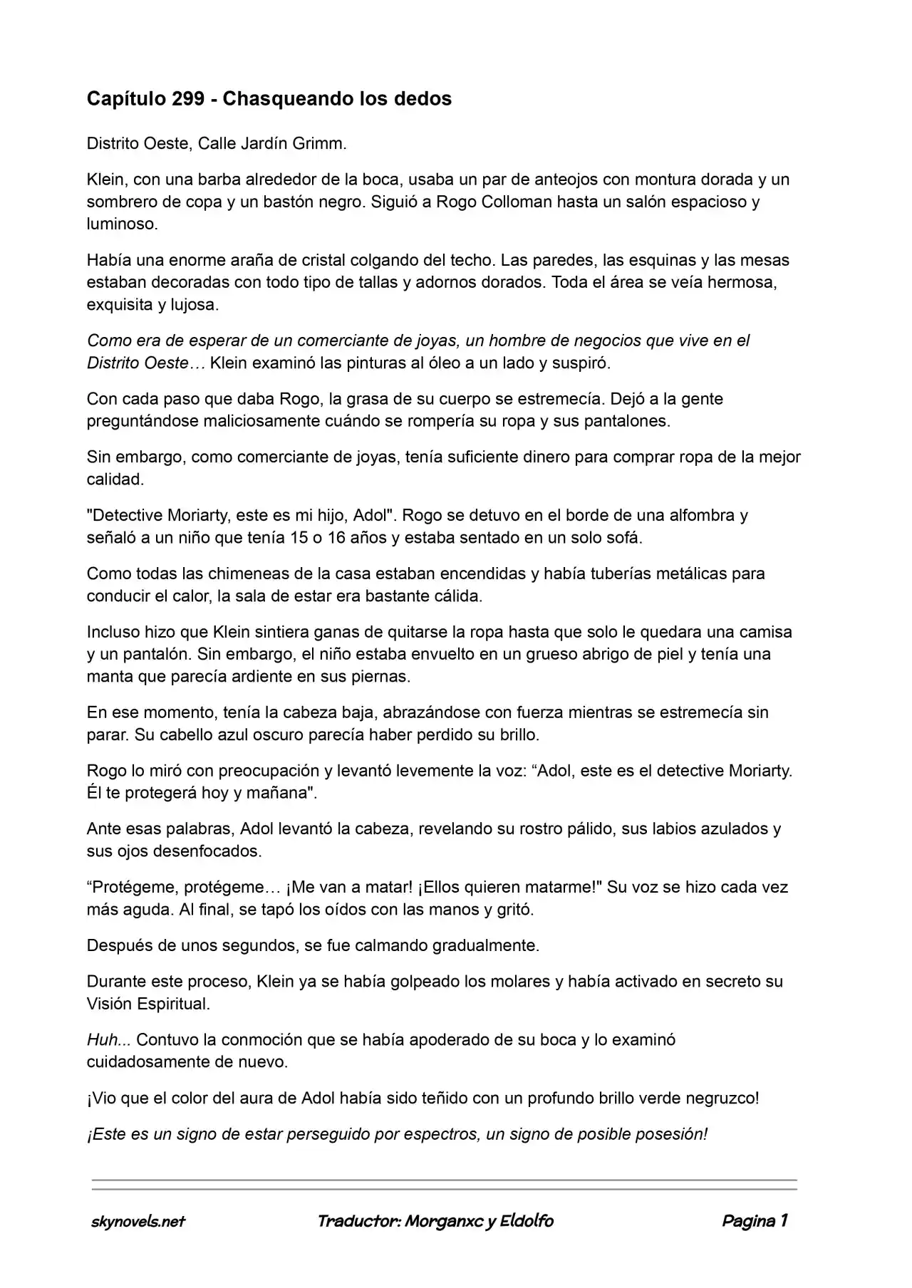 Lord Of The Mysteries (Novela) - Capítulo 299 - Página 1 - LectorTMOo