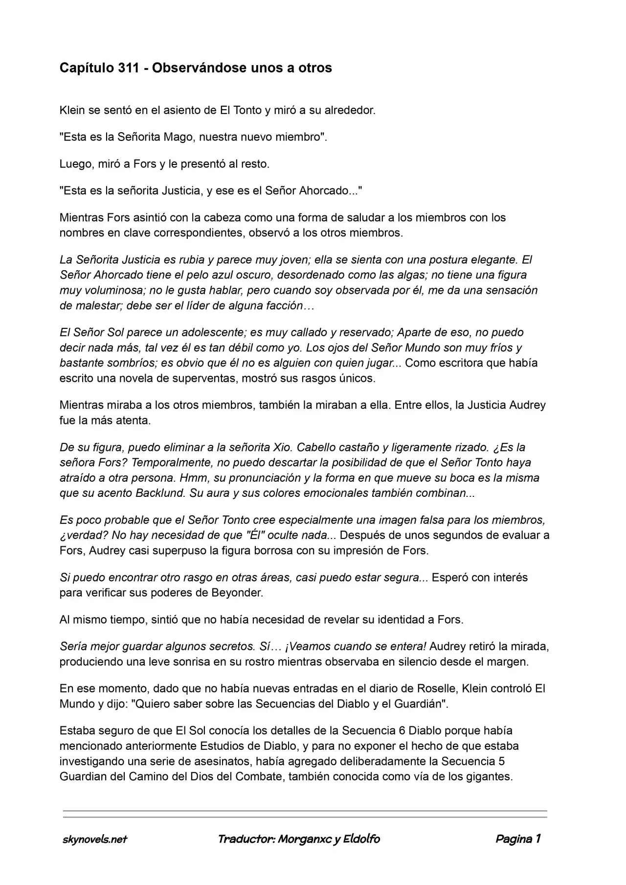 Lord Of The Mysteries (Novela) - Capítulo 311 - Página 1 - LectorTMOo