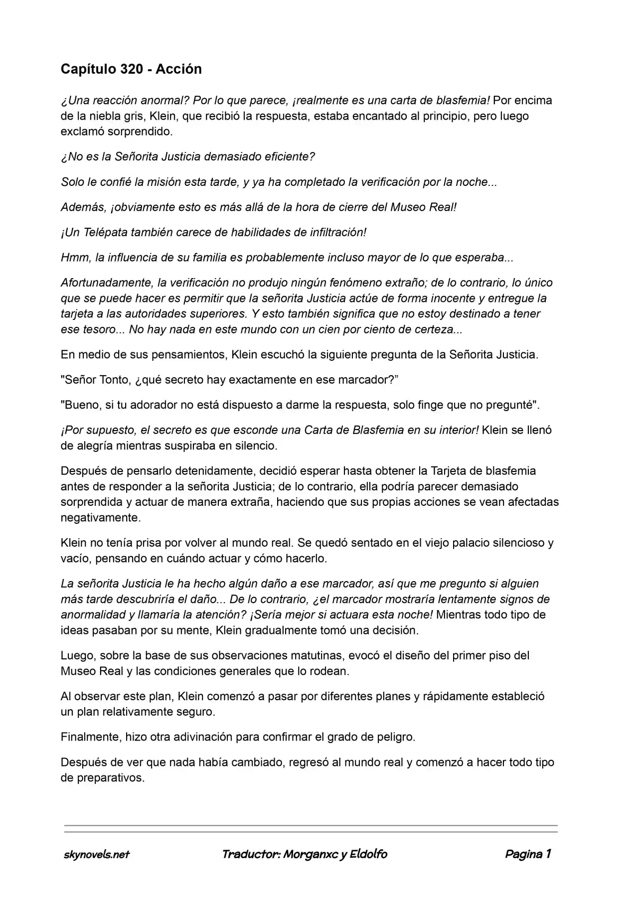 Lord Of The Mysteries (Novela) - Capítulo 320 - Página 1 - LectorTMOo