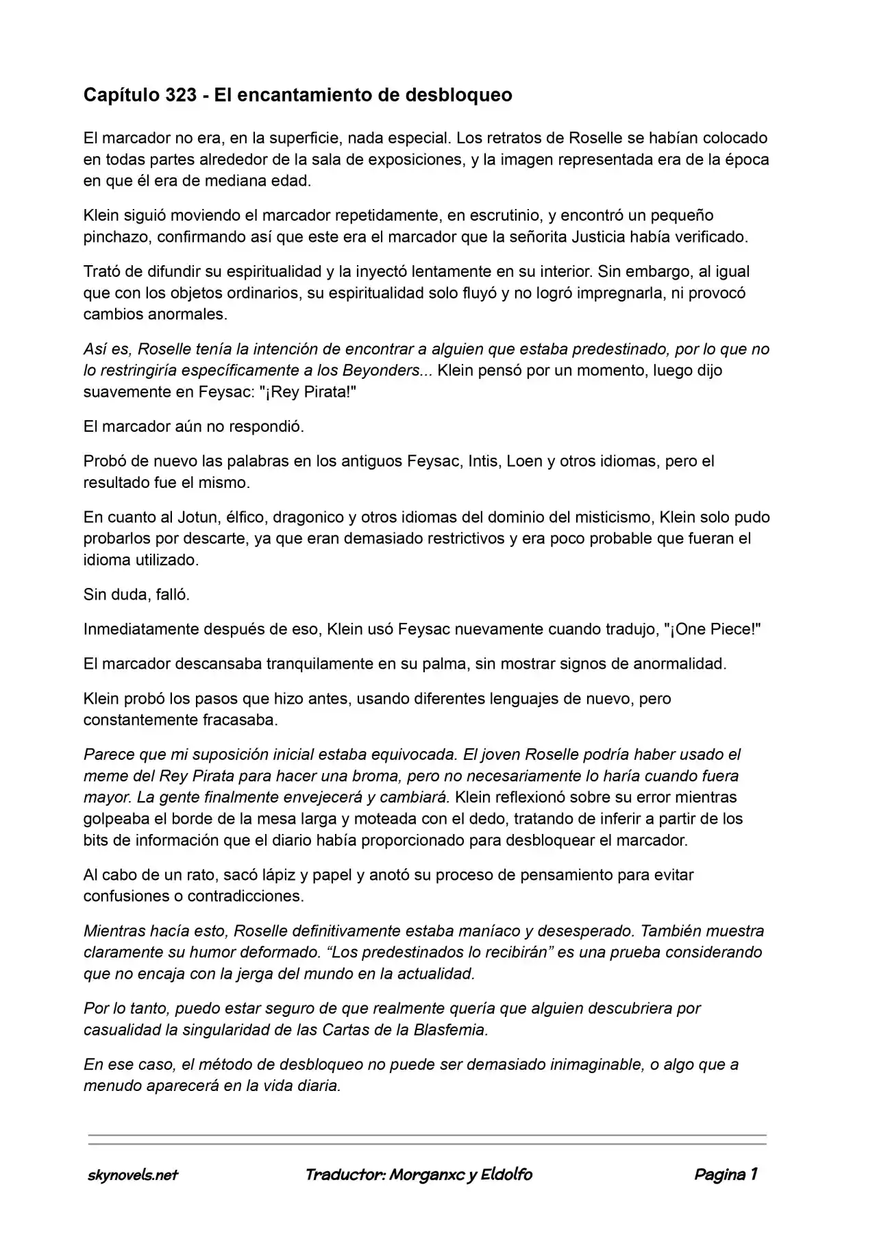 Lord Of The Mysteries (Novela) - Capítulo 323 - Página 1 - LectorTMOo