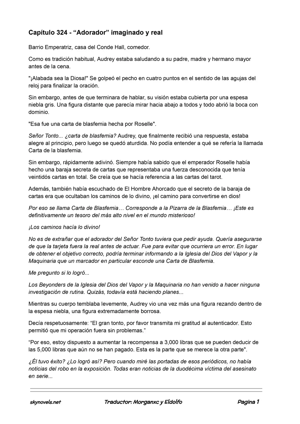 Lord Of The Mysteries (Novela) - Capítulo 324 - Página 1 - LectorTMOo