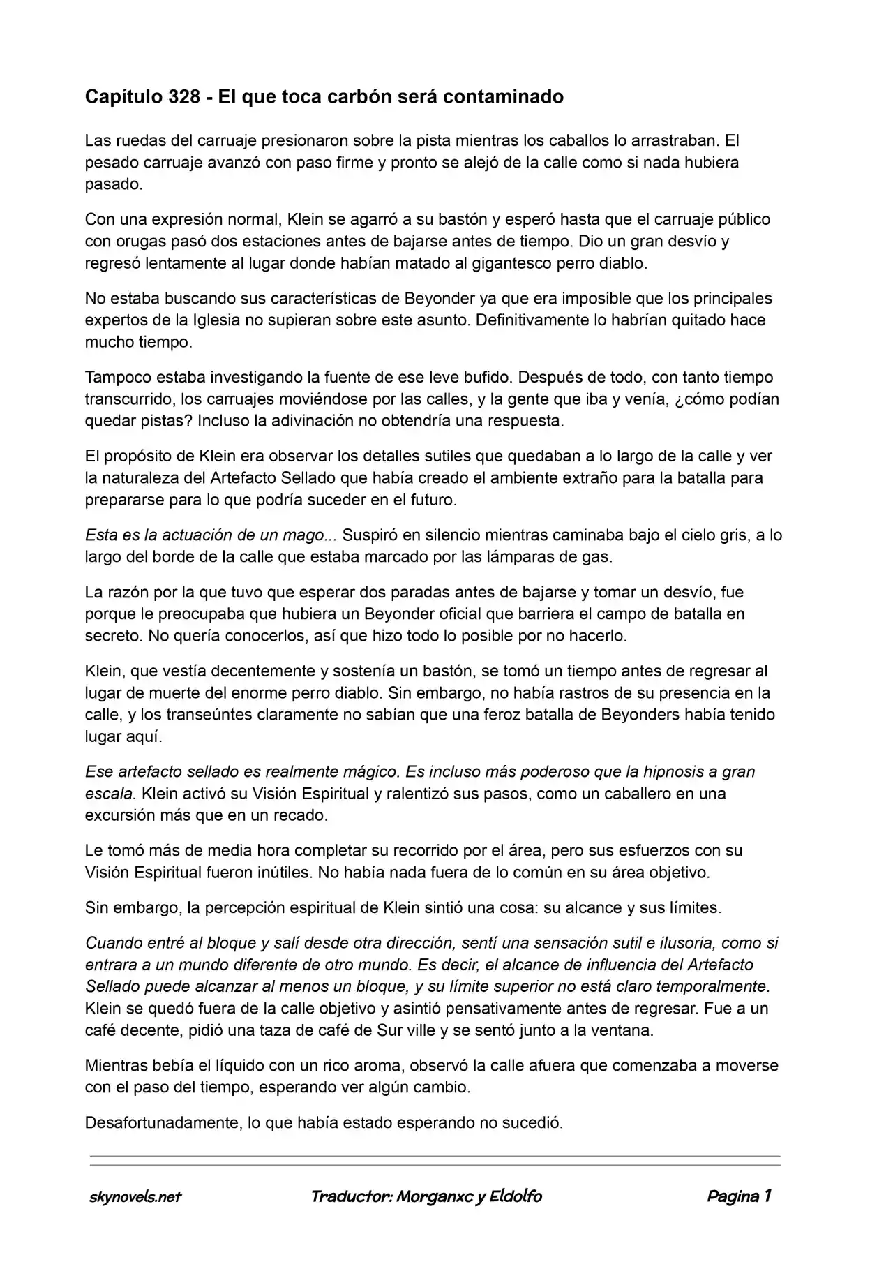 Lord Of The Mysteries (Novela) - Capítulo 328 - Página 1 - LectorTMOo