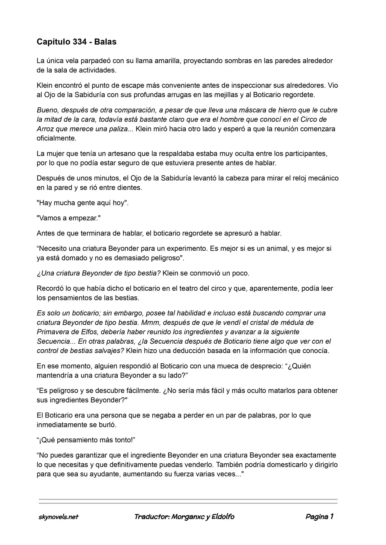Lord Of The Mysteries (Novela) - Capítulo 334 - Página 1 - LectorTMOo
