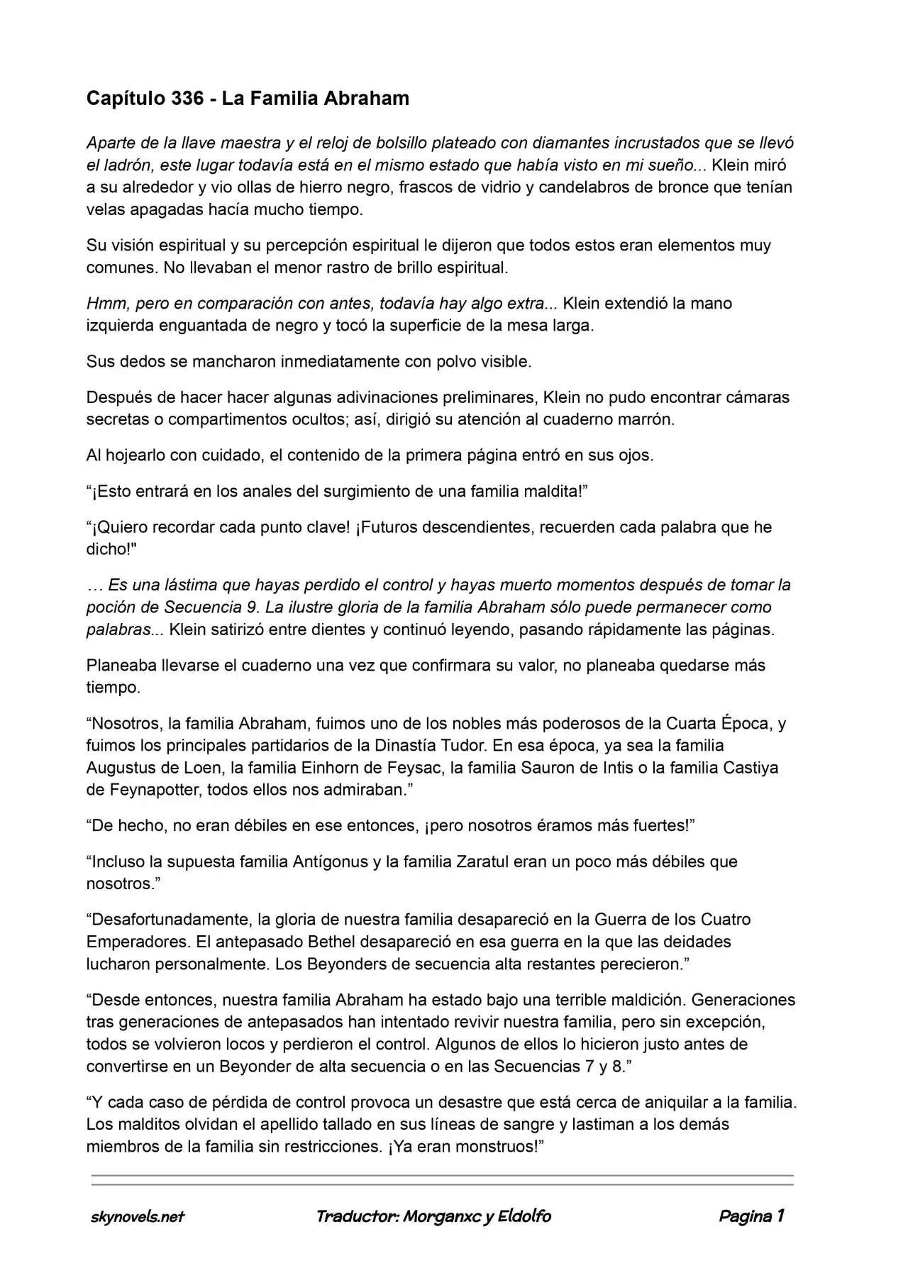 Lord Of The Mysteries (Novela) - Capítulo 336 - Página 1 - LectorTMOo