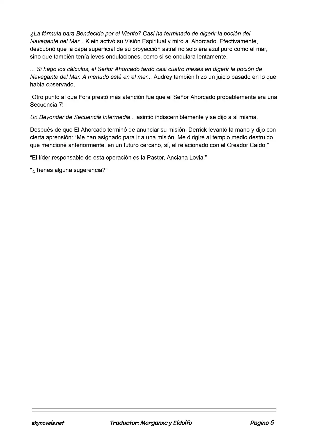 Lord Of The Mysteries (Novela) - Capítulo 341 - Página 5 - LectorTMOo