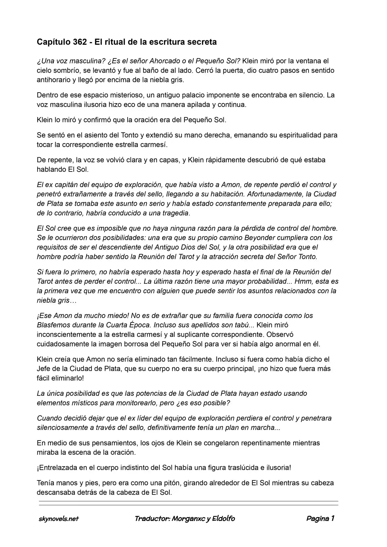 Lord Of The Mysteries (Novela) - Capítulo 362 - Página 1 - LectorTMOo
