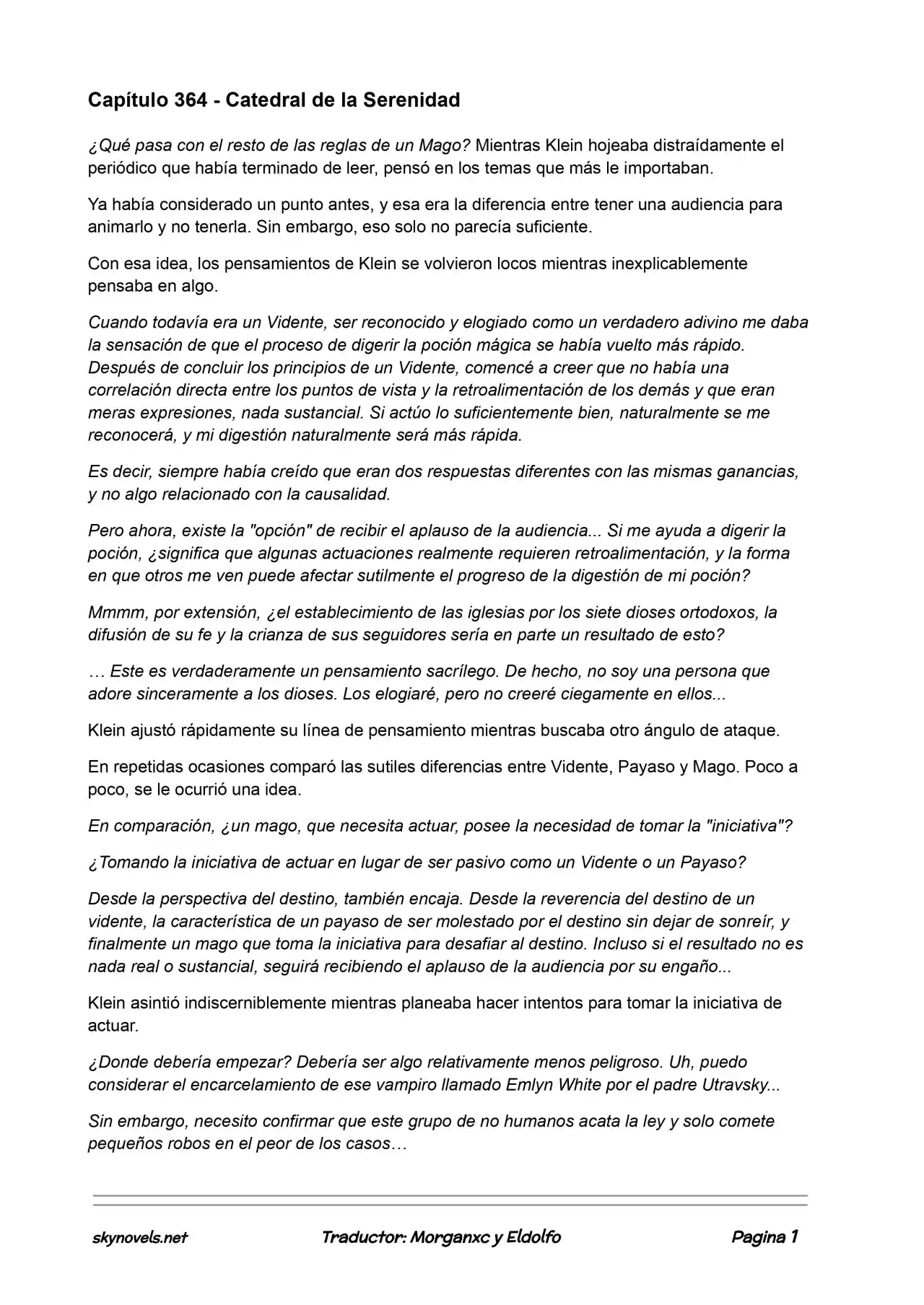Lord Of The Mysteries (Novela) - Capítulo 364 - Página 1 - LectorTMOo