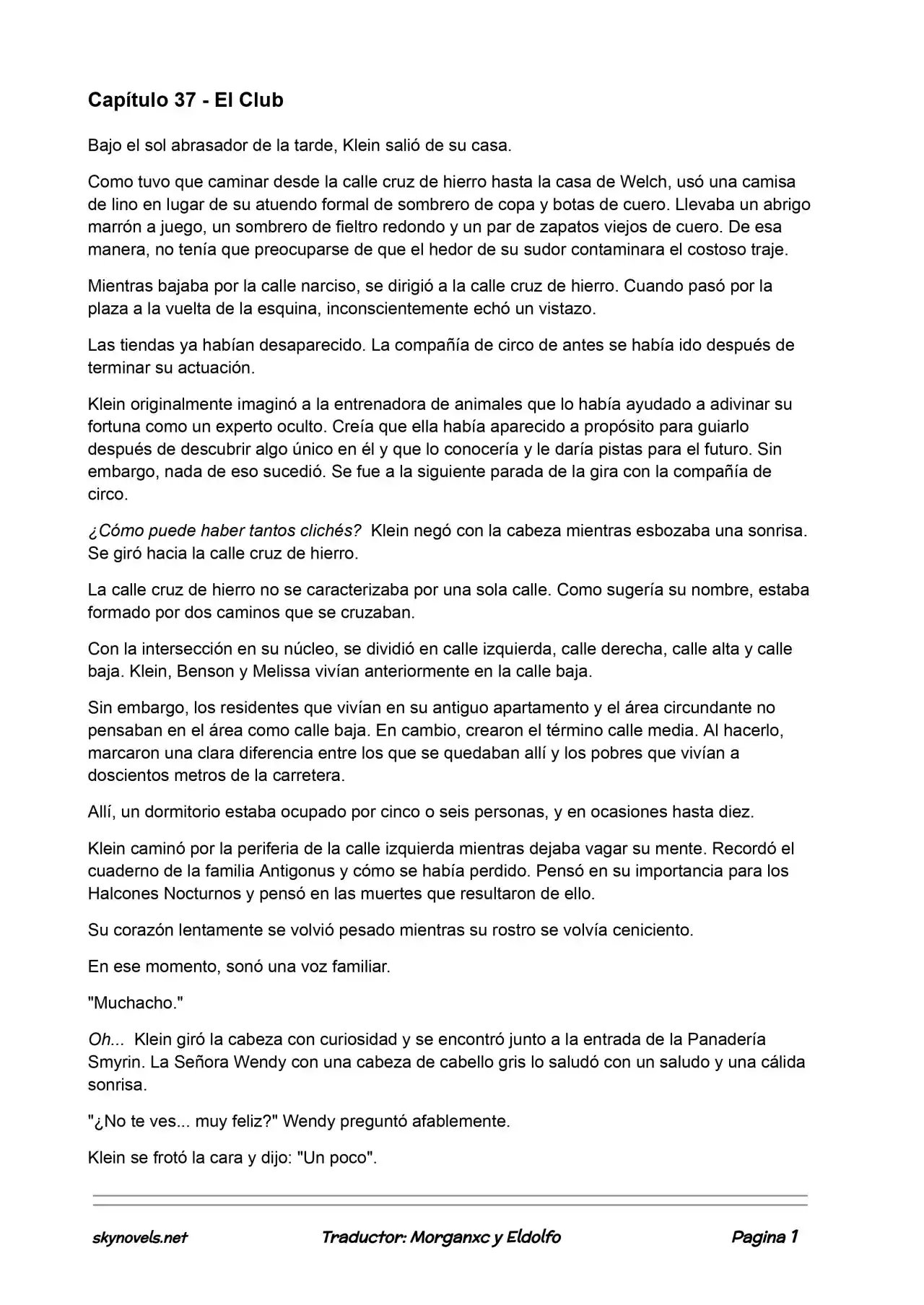 Lord Of The Mysteries (Novela) - Capítulo 37 - Página 1 - LectorTMOo