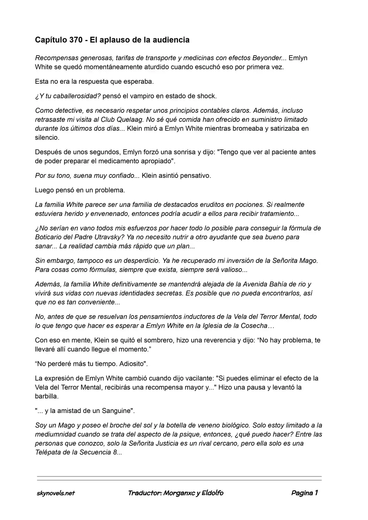 Lord Of The Mysteries (Novela) - Capítulo 370 - Página 1 - LectorTMOo