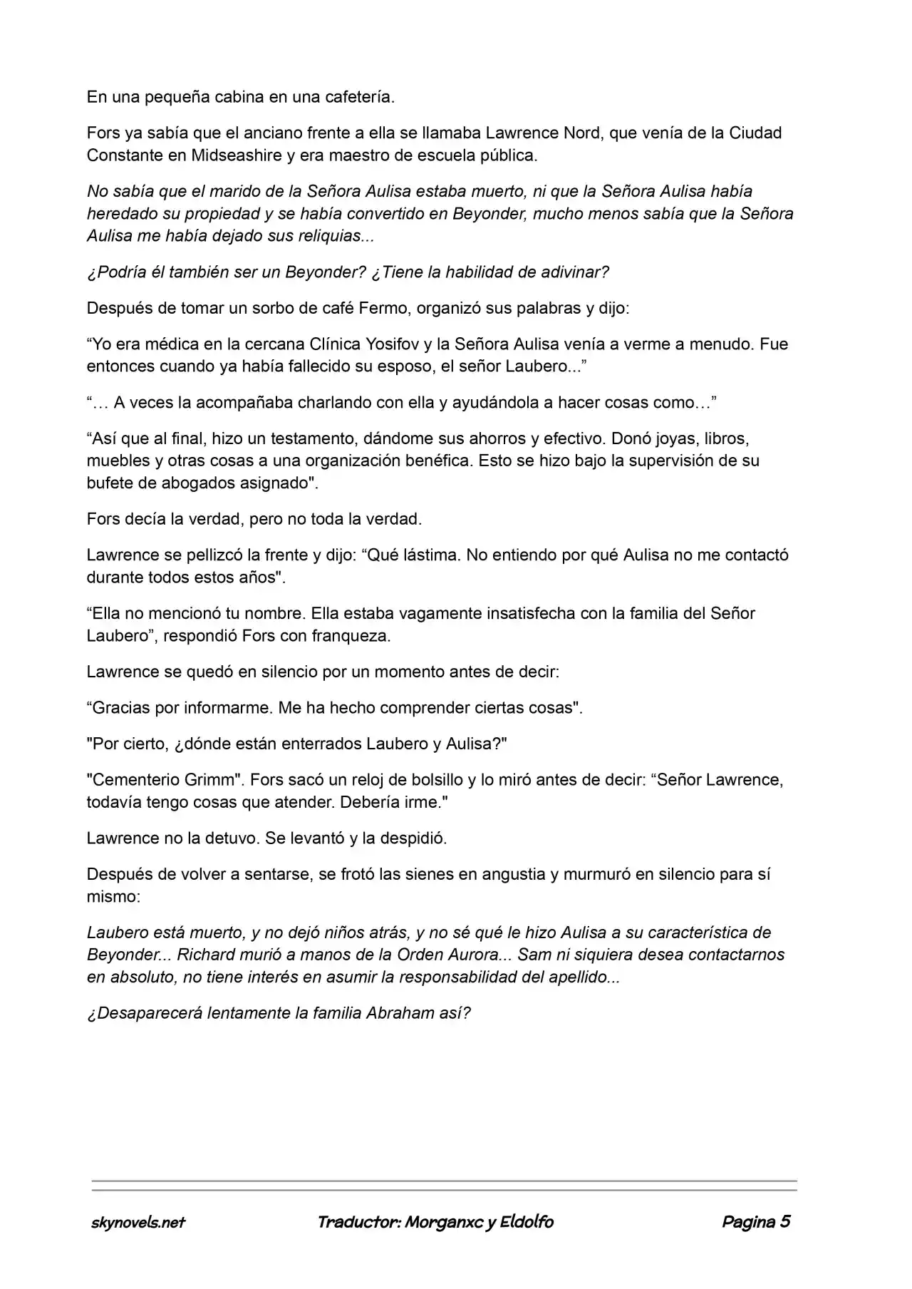 Lord Of The Mysteries (Novela) - Capítulo 373 - Página 5 - LectorTMOo
