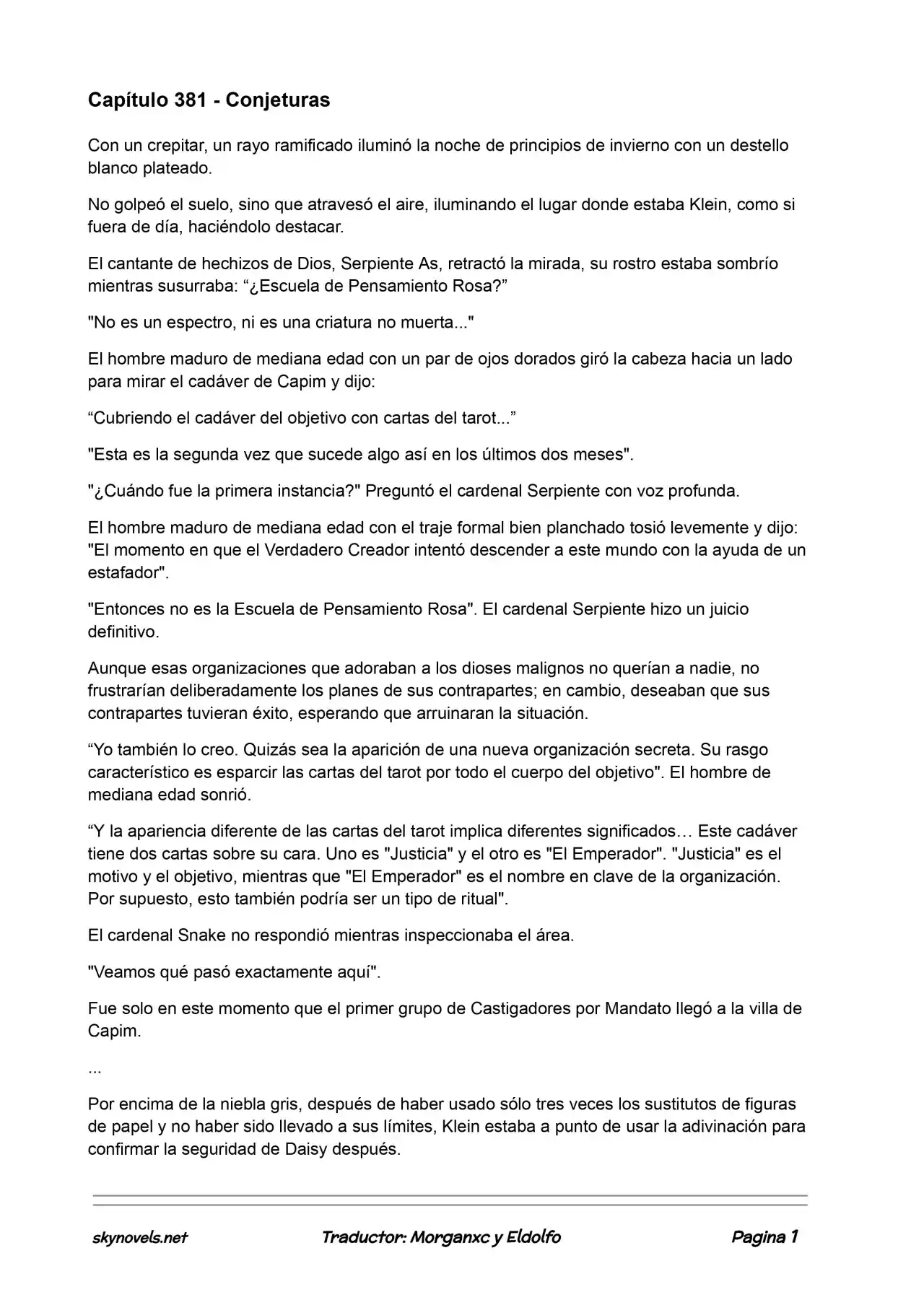 Lord Of The Mysteries (Novela) - Capítulo 381 - Página 1 - LectorTMOo