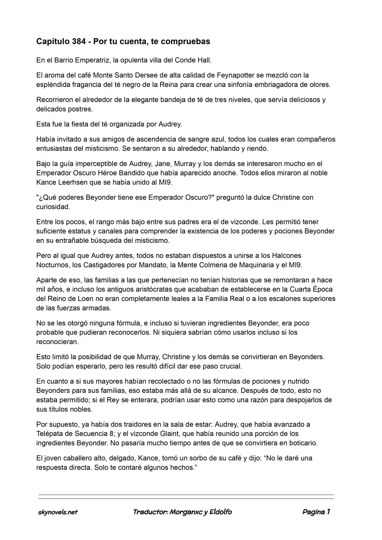 Lord Of The Mysteries (Novela) - Capítulo 384 - Página 1 - LectorTMOo