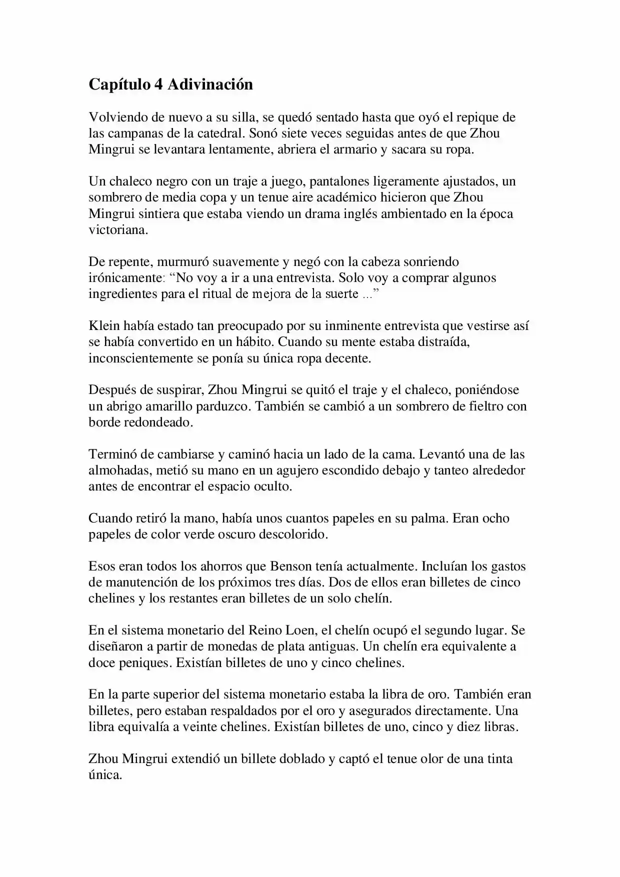 Lord Of The Mysteries (Novela) - Capítulo 4 - Página 1 - LectorTMOo