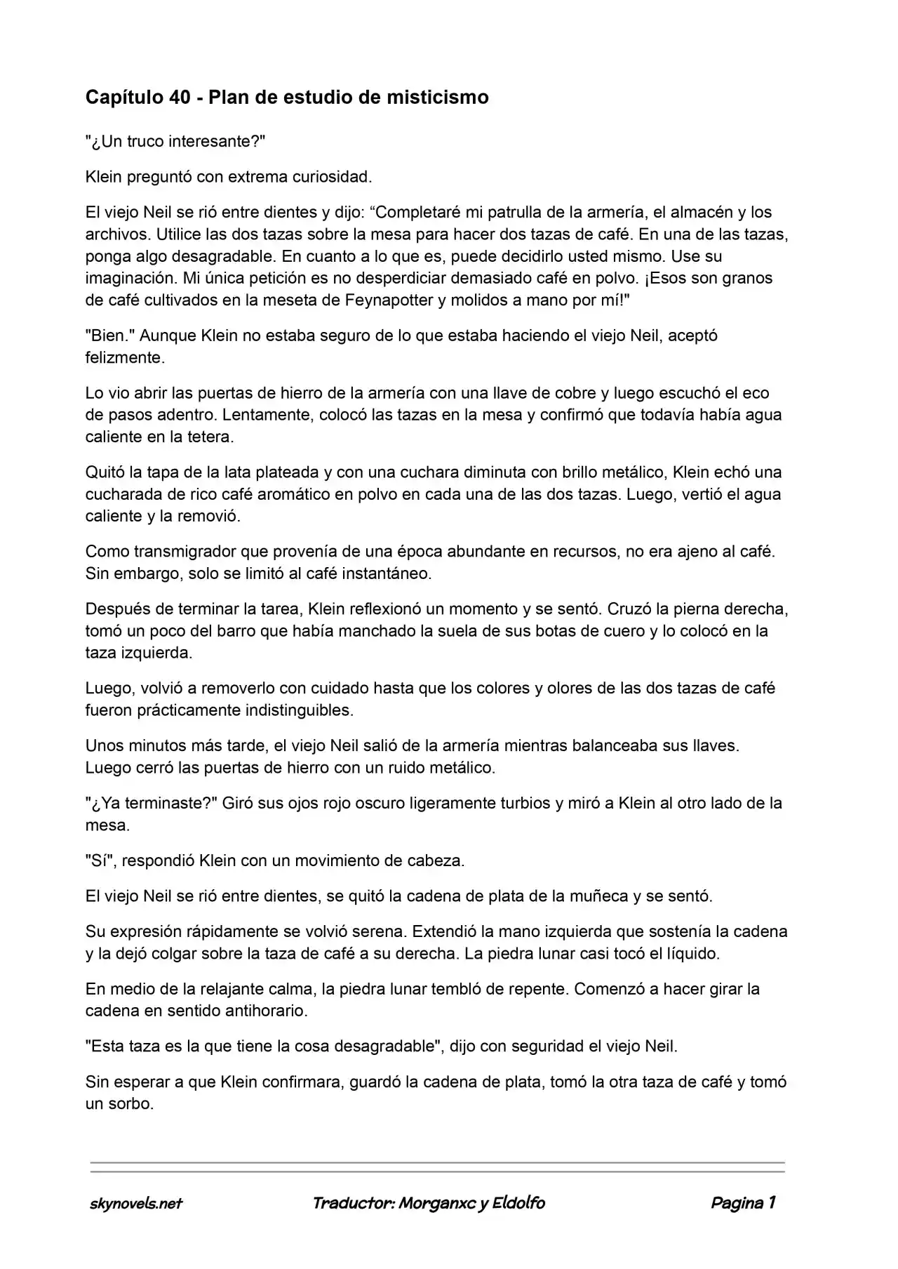 Lord Of The Mysteries (Novela) - Capítulo 40 - Página 1 - LectorTMOo
