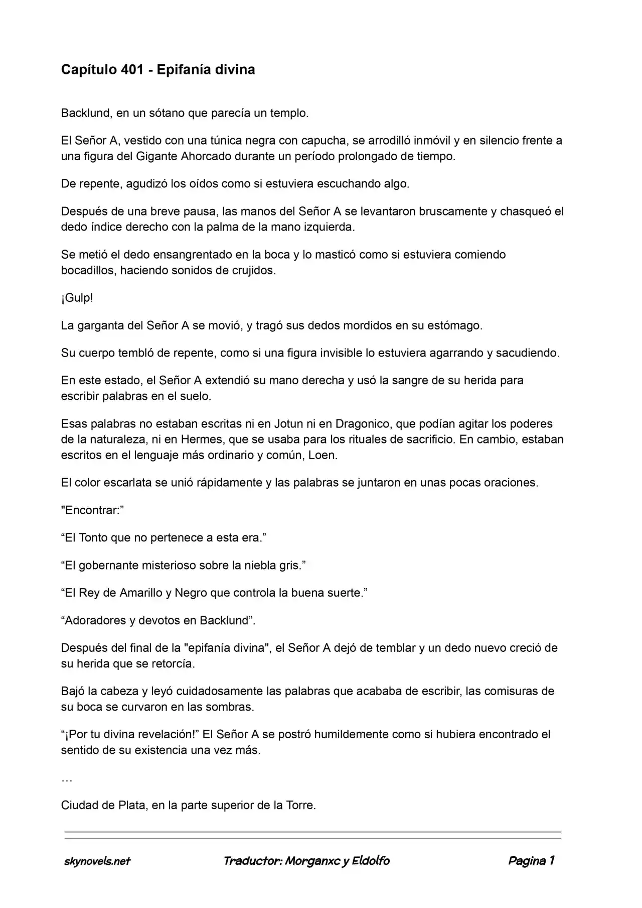 Lord Of The Mysteries (Novela) - Capítulo 401 - Página 1 - LectorTMOo