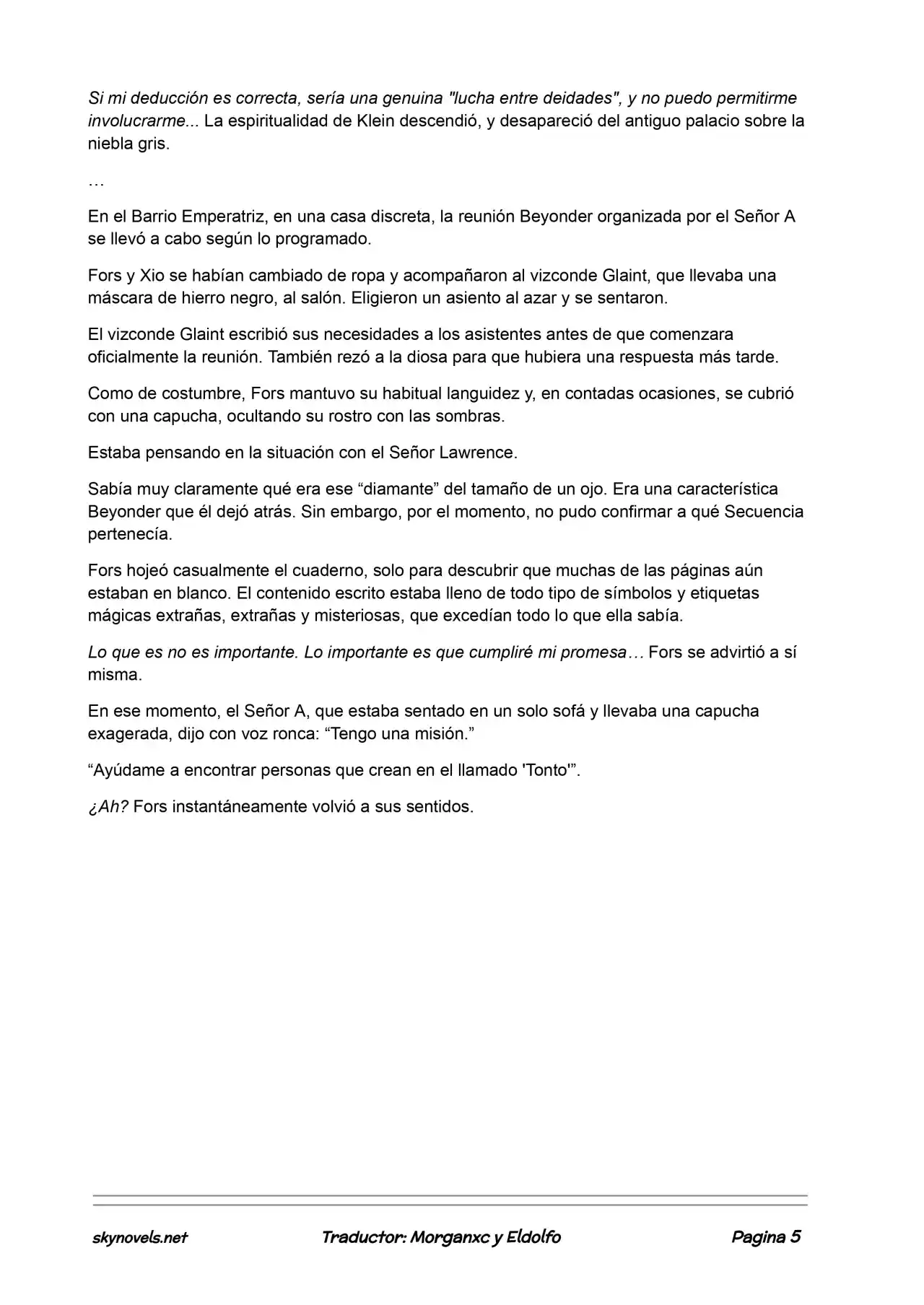 Lord Of The Mysteries (Novela) - Capítulo 404 - Página 5 - LectorTMOo