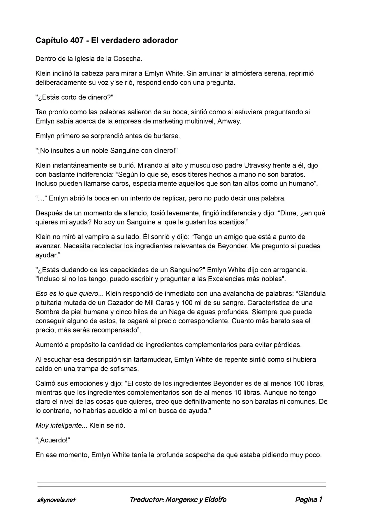 Lord Of The Mysteries (Novela) - Capítulo 407 - Página 1 - LectorTMOo